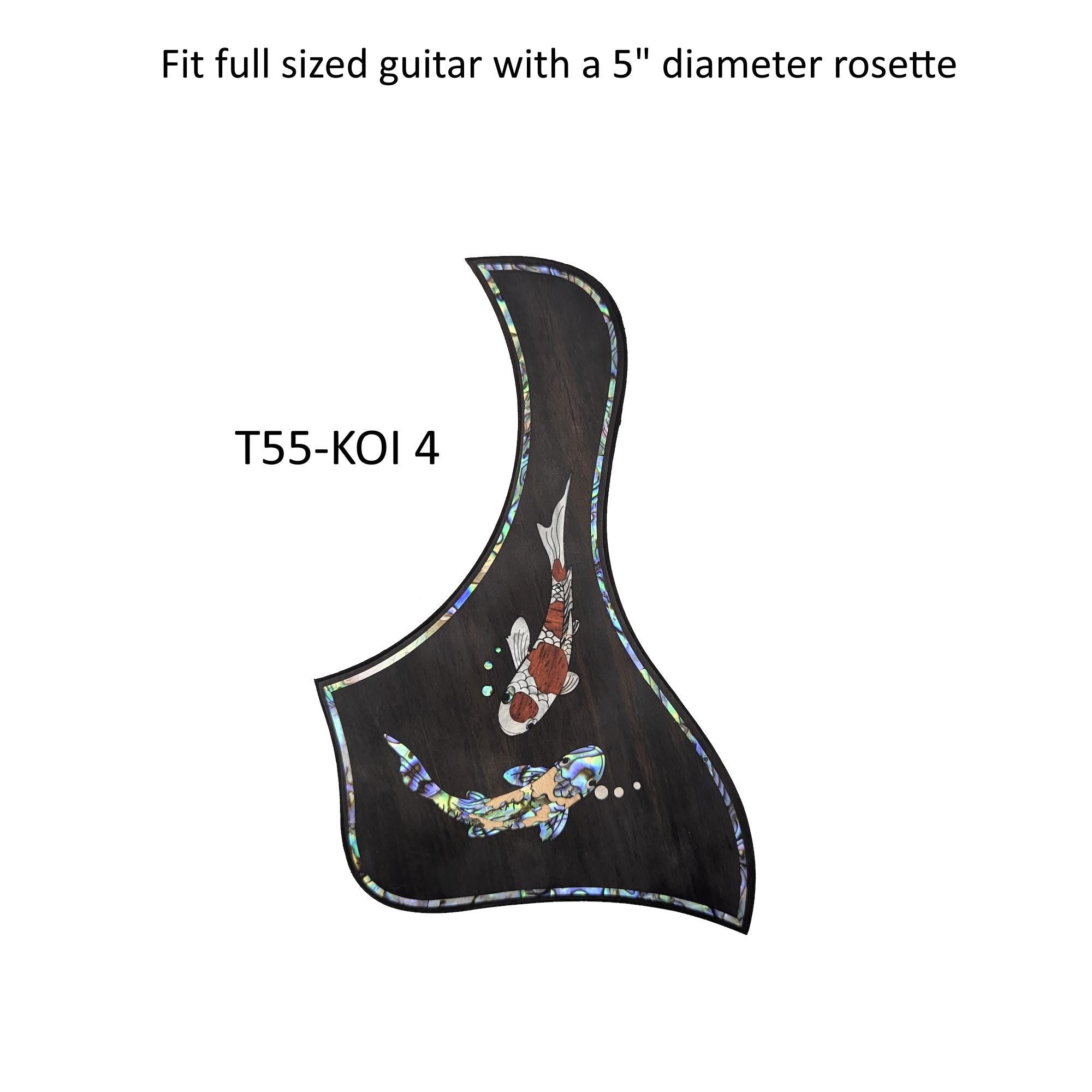 Taylor Style Pickguard Rosewood Colorful Abalone & White Mother-of-Pearl Inlay Koi Design