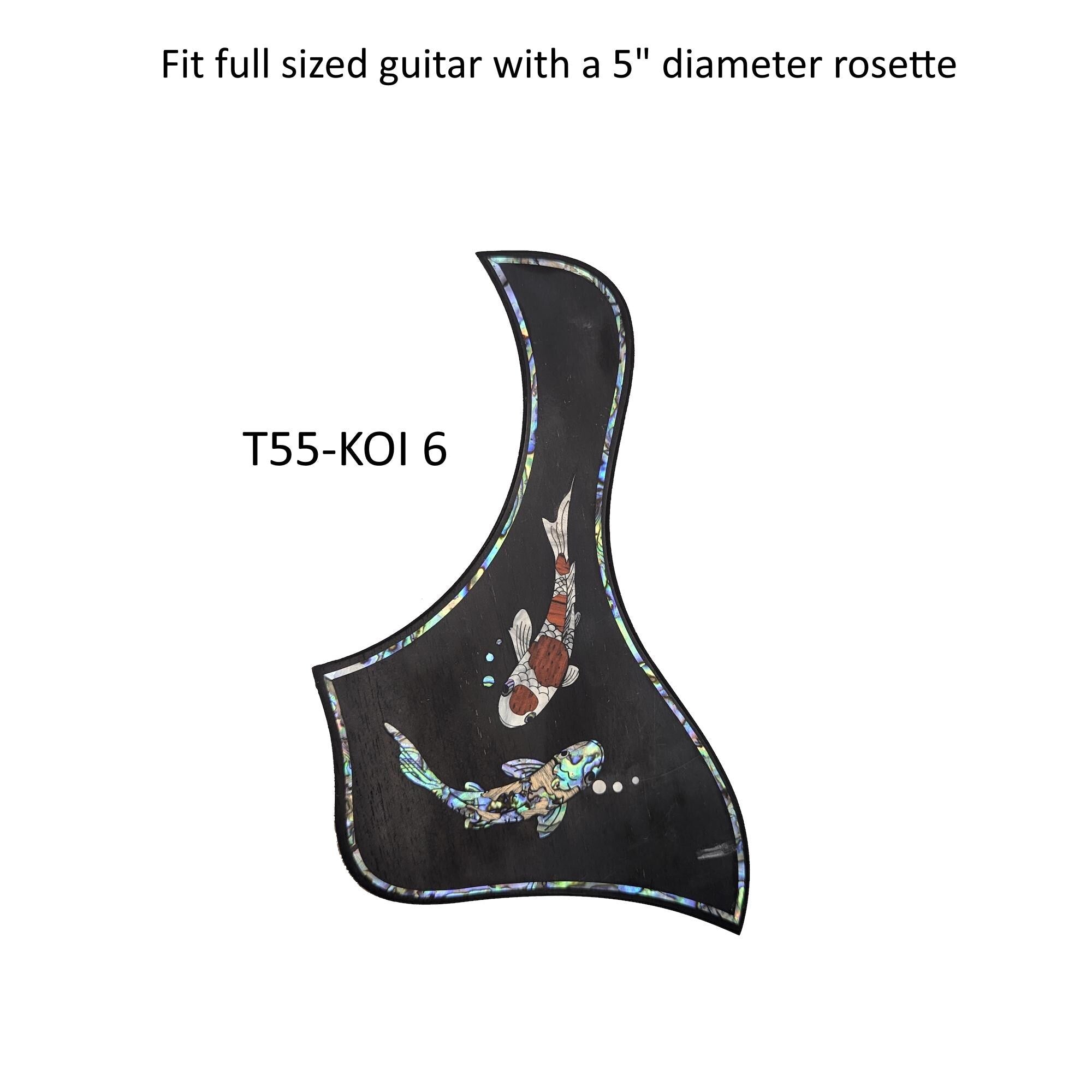 Taylor Style Pickguard Rosewood Colorful Abalone & White Mother-of-Pearl Inlay Koi Design