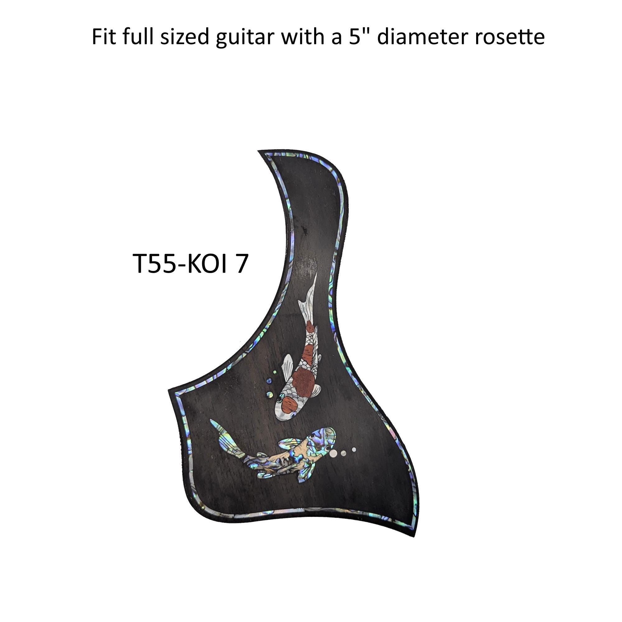 Taylor Style Pickguard Rosewood Colorful Abalone & White Mother-of-Pearl Inlay Koi Design