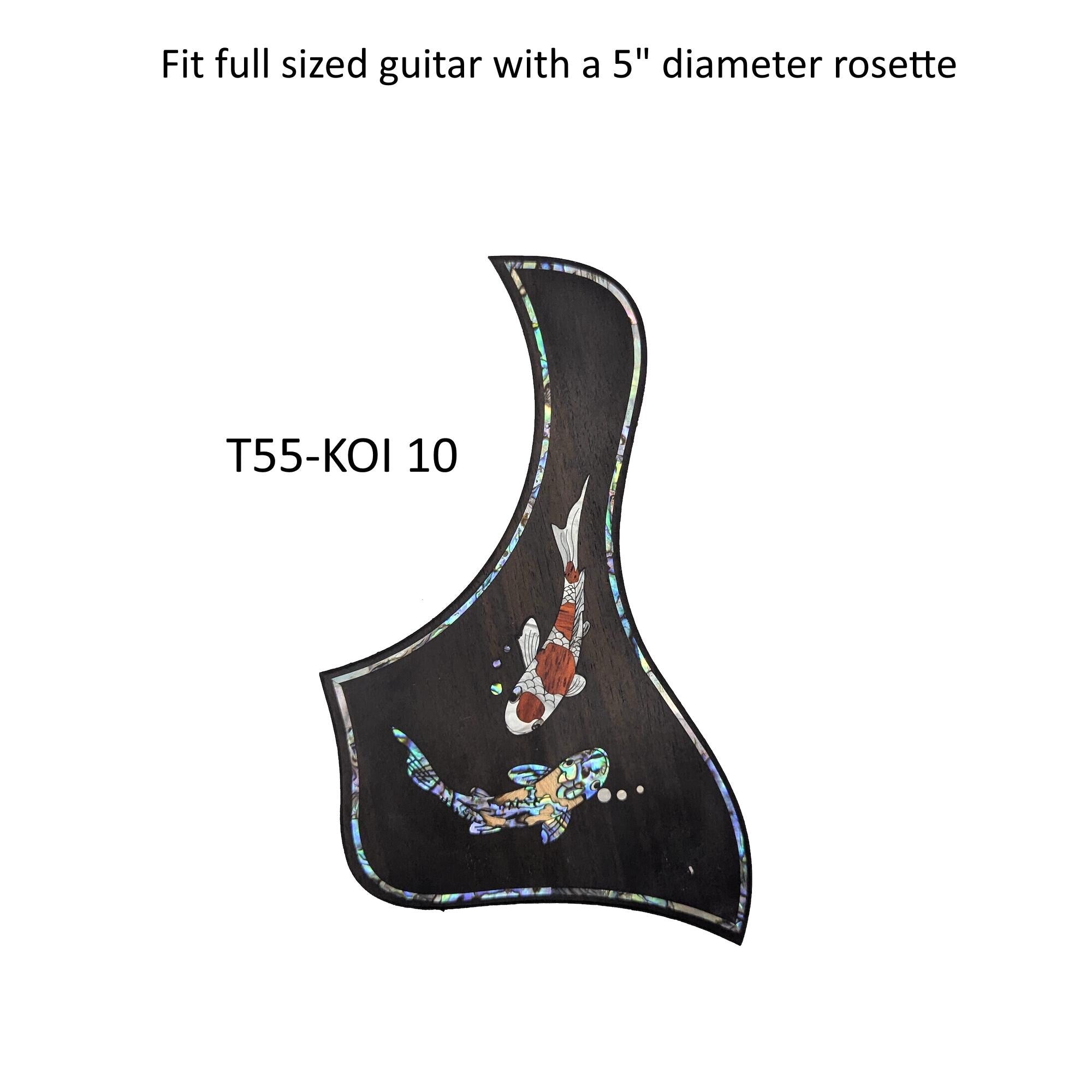 Taylor Style Pickguard Rosewood Colorful Abalone & White Mother-of-Pearl Inlay Koi Design