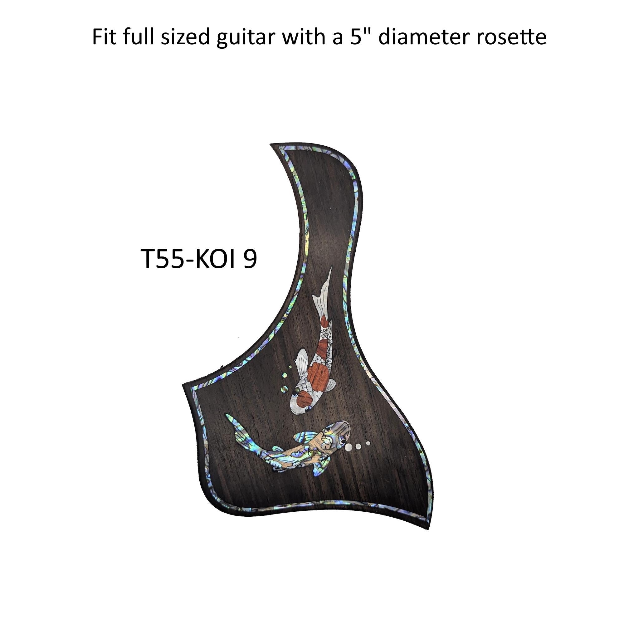 Taylor Style Pickguard Rosewood Colorful Abalone & White Mother-of-Pearl Inlay Koi Design