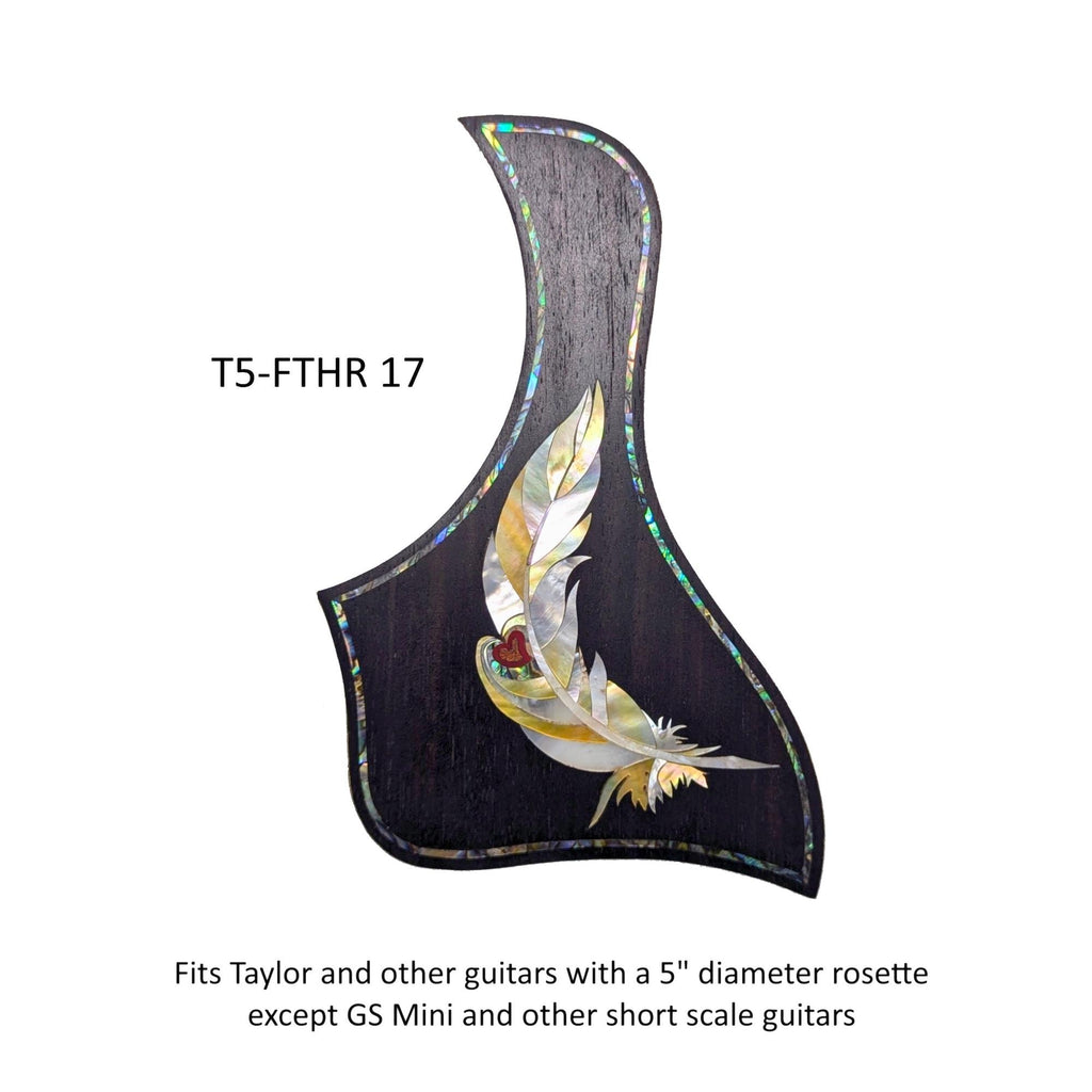 Fits Taylor Guitar Feather Inlay Pickguard | Abalone & Mother of Pearl