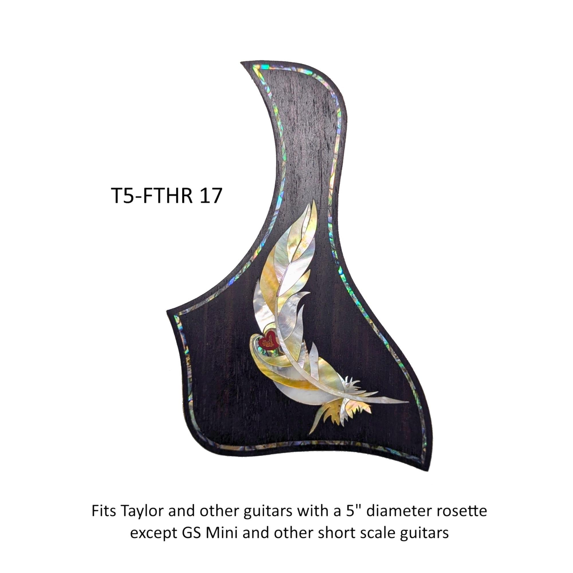 Fits Taylor Guitar Feather Inlay Pickguard | Abalone & Mother of Pearl