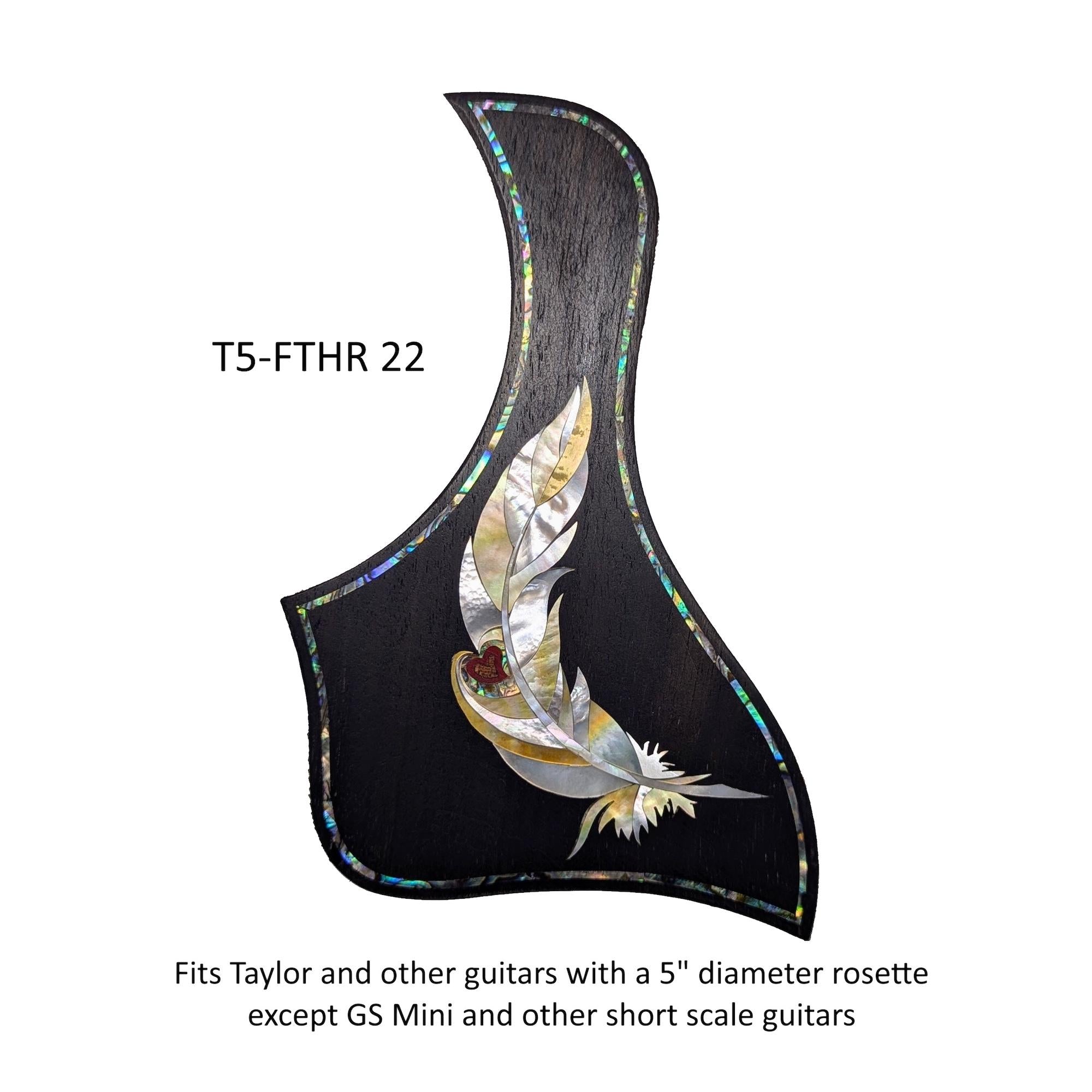 Fits Taylor Guitar Feather Inlay Pickguard | Abalone & Mother of Pearl