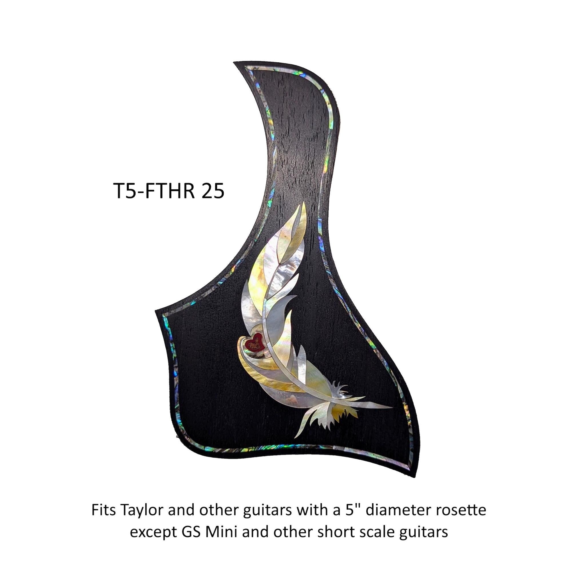Fits Taylor Guitar Feather Inlay Pickguard | Abalone & Mother of Pearl