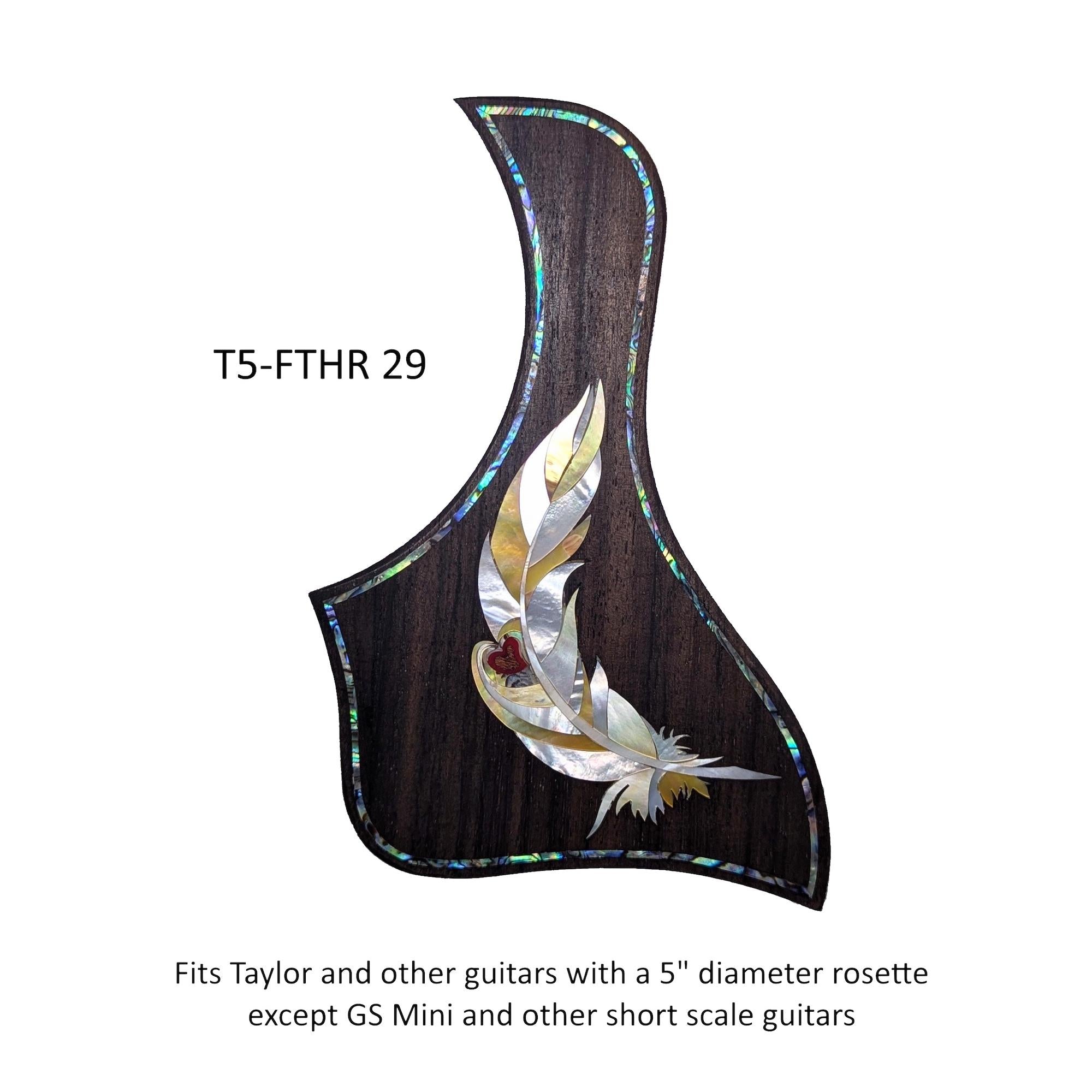 Fits Taylor Guitar Feather Inlay Pickguard | Abalone & Mother of Pearl