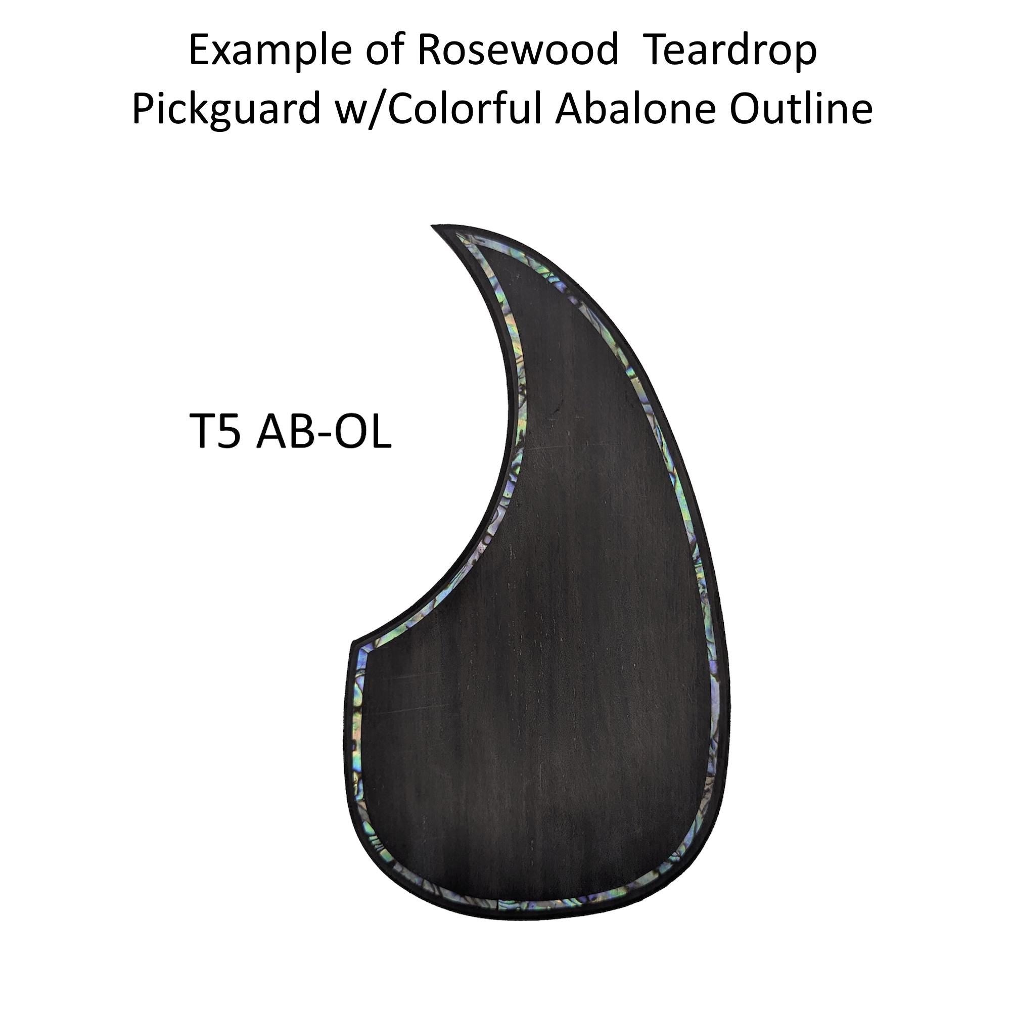 Acoustic Guitar Rosewood Teardrop Pickguard Colorful Abalone Outline Inlay