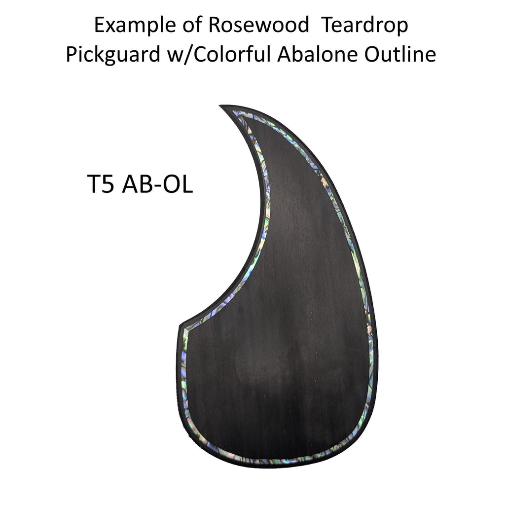 Acoustic Guitar Rosewood Teardrop Pickguard Colorful Abalone Outline Inlay