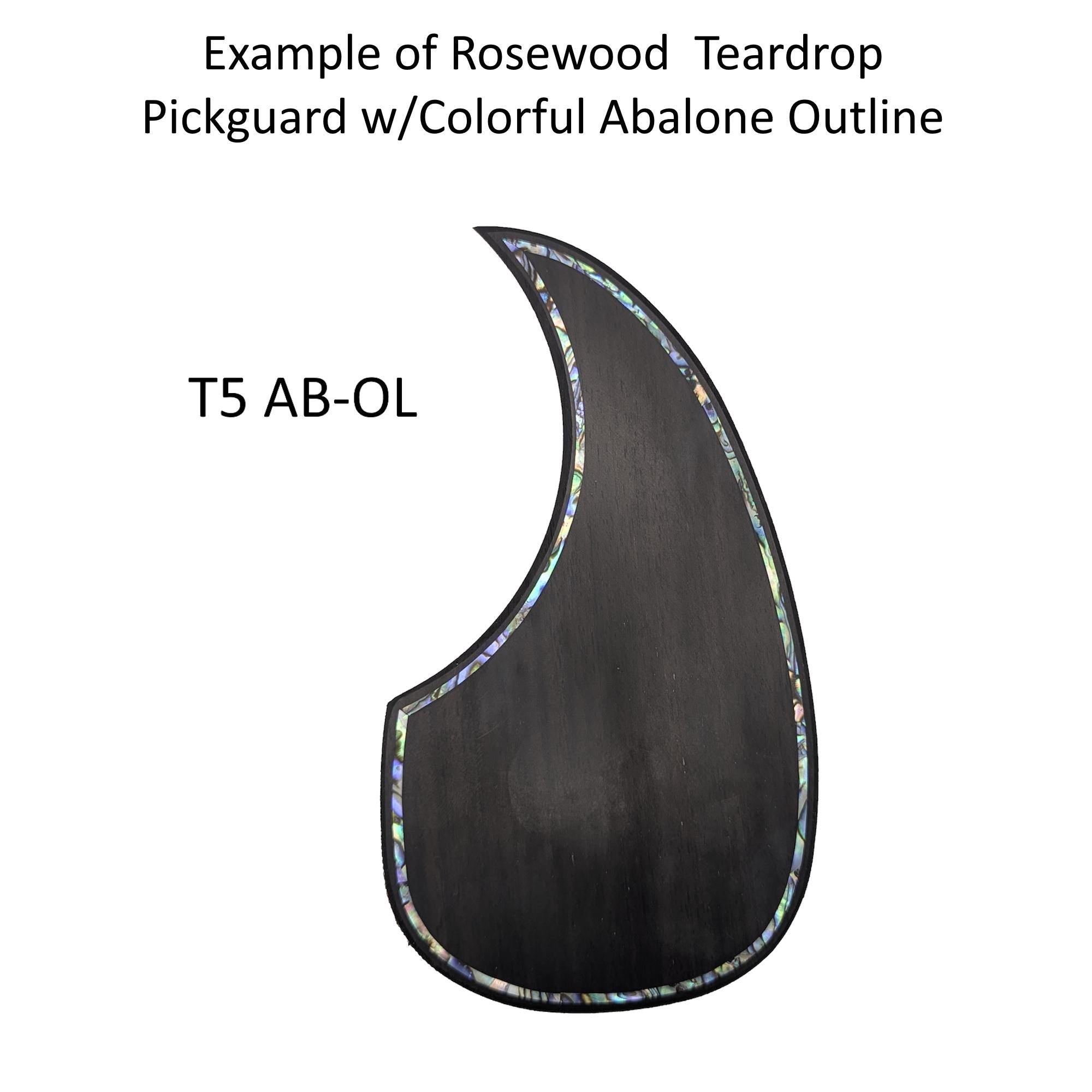 Acoustic Guitar Rosewood Teardrop Pickguard Colorful Abalone Outline Inlay