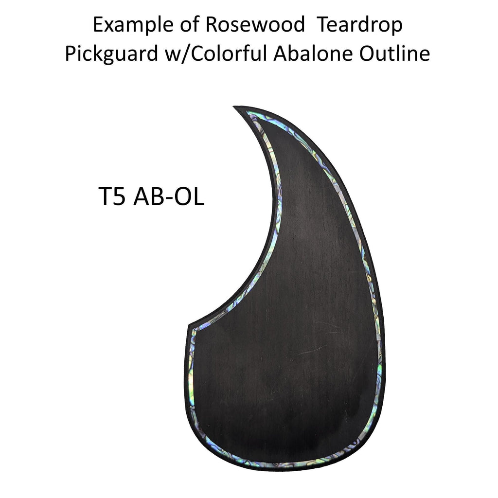 Acoustic Guitar Rosewood Teardrop Pickguard Colorful Abalone Outline Inlay
