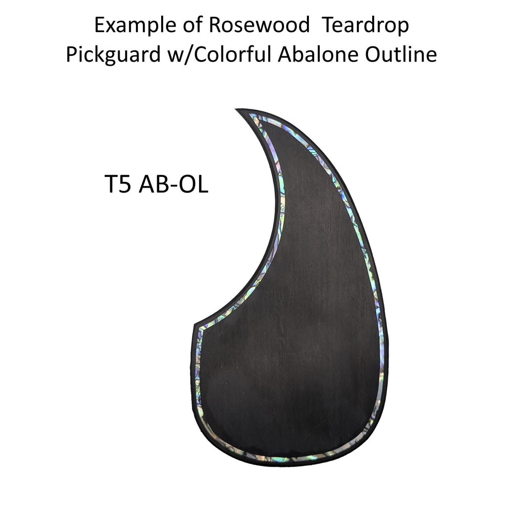 Acoustic Guitar Rosewood Teardrop Pickguard Colorful Abalone Outline Inlay
