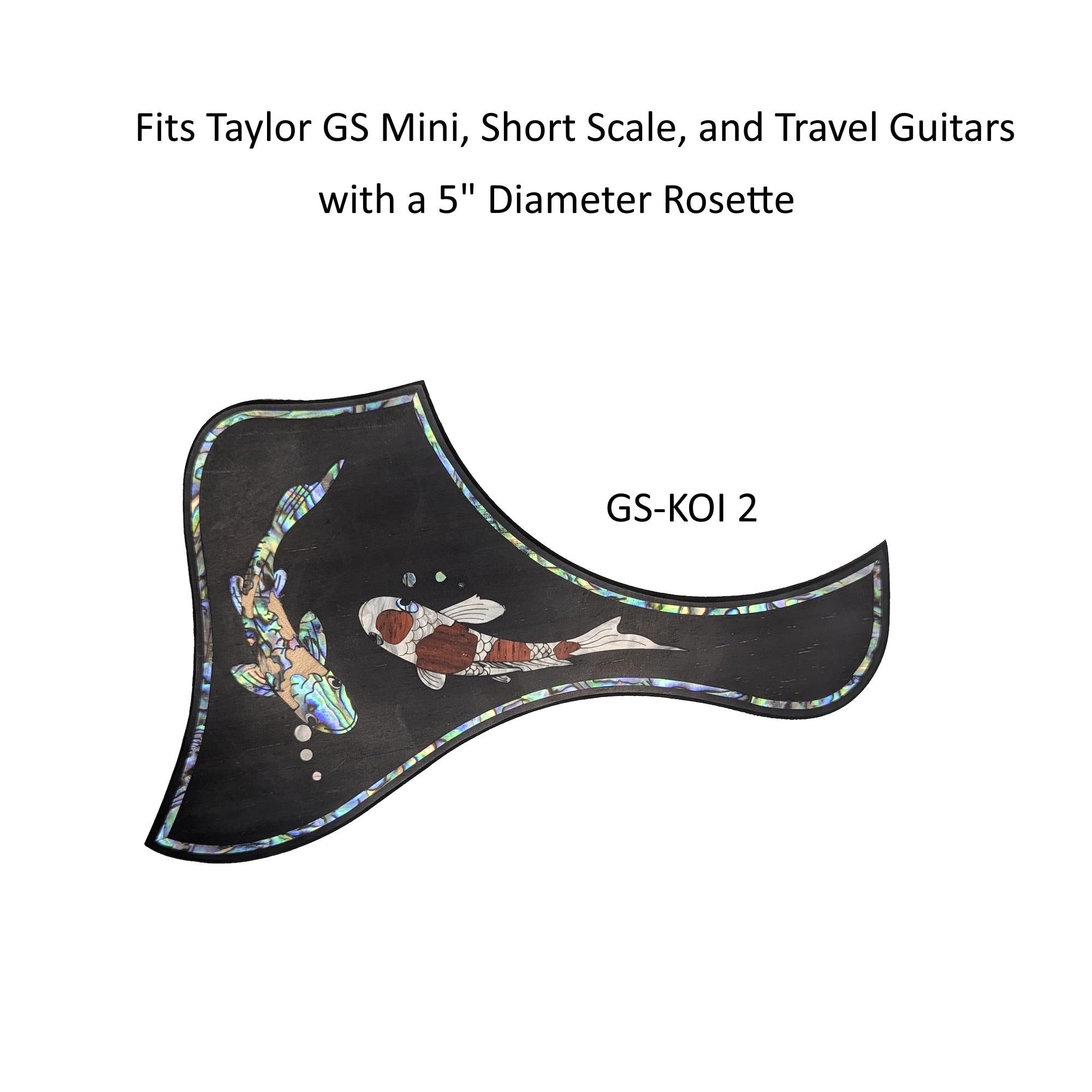Koi Design Inlay Pickguard Fits Taylor GS Mini Guitar - Abalone & Mother of Pearl