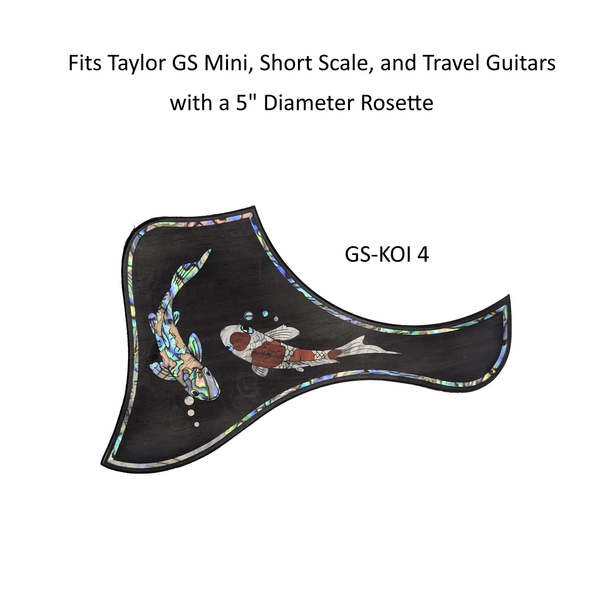 Koi Design Inlay Pickguard Fits Taylor GS Mini Guitar - Abalone & Mother of Pearl