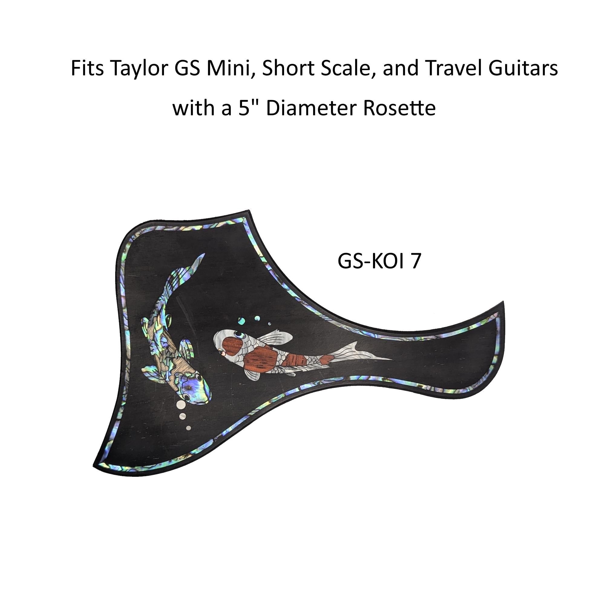 Koi Design Inlay Pickguard Fits Taylor GS Mini Guitar - Abalone & Mother of Pearl
