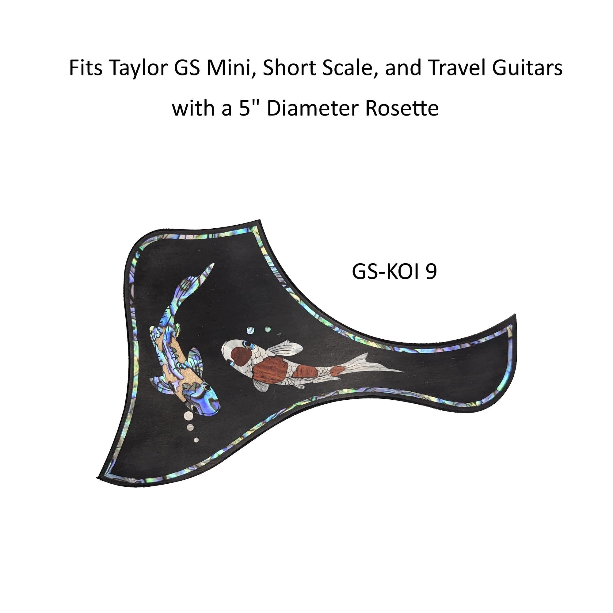 Koi Design Inlay Pickguard Fits Taylor GS Mini Guitar - Abalone & Mother of Pearl