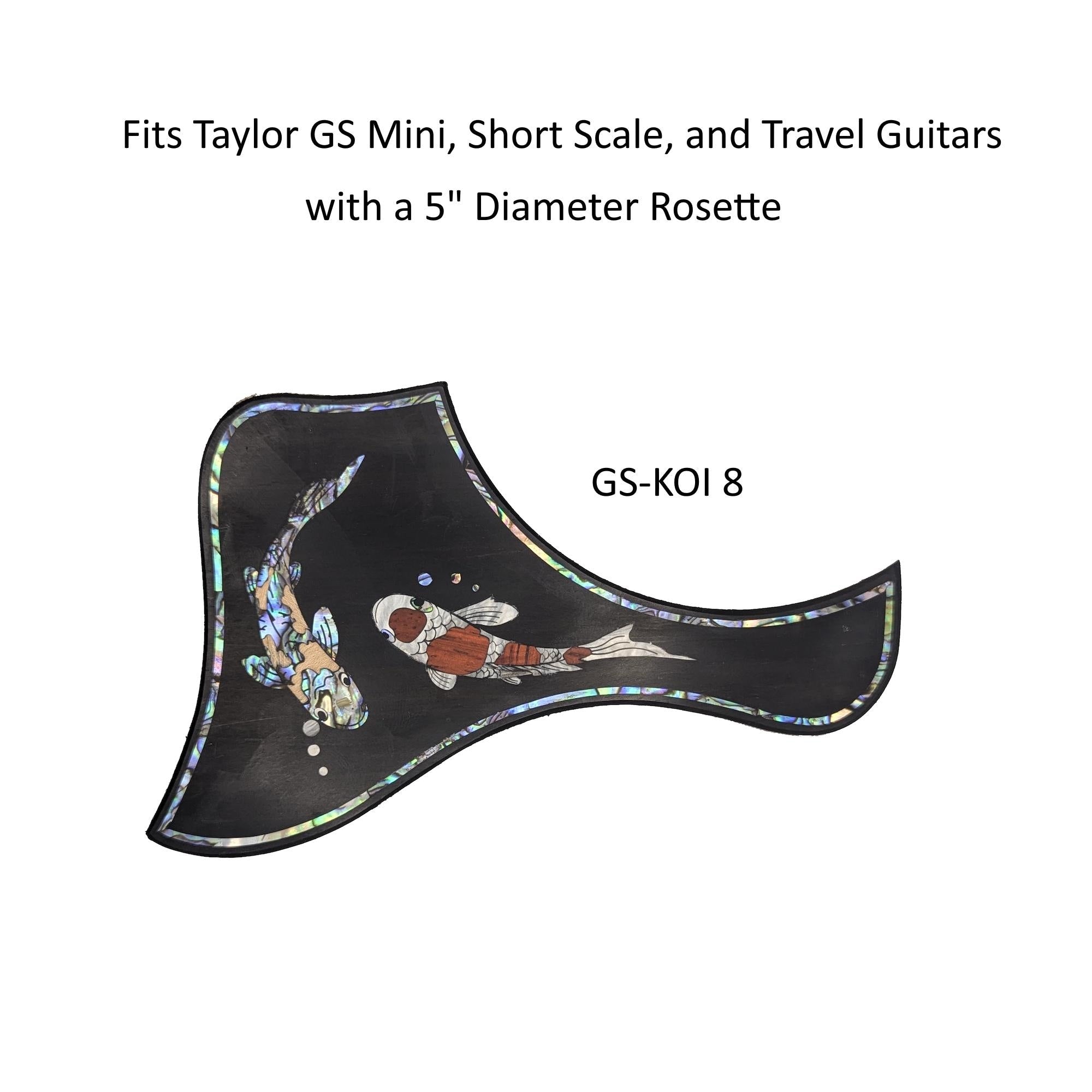 Koi Design Inlay Pickguard Fits Taylor GS Mini Guitar - Abalone & Mother of Pearl