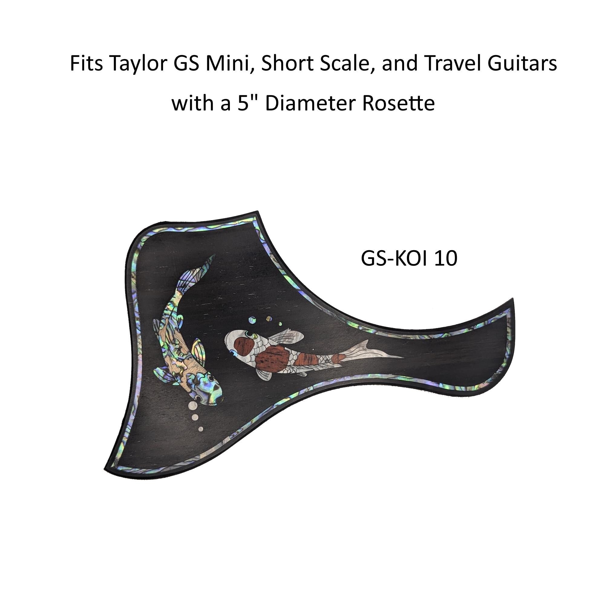Koi Design Inlay Pickguard Fits Taylor GS Mini Guitar - Abalone & Mother of Pearl