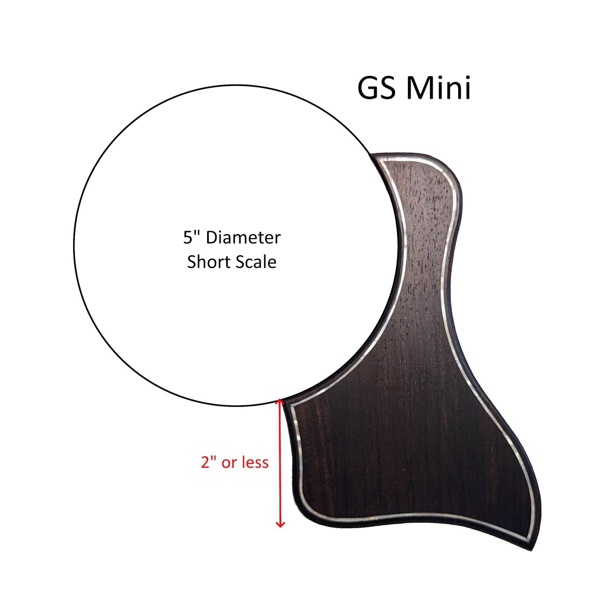 Rosewood Taylor Style Guitar Pickguard: White Mother of Pearl Inlay, Free Mount Option
