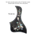Full Sized Guitar Pickguard with Grapevine Inlay, White Mother of Pearl & Colorful Abalone