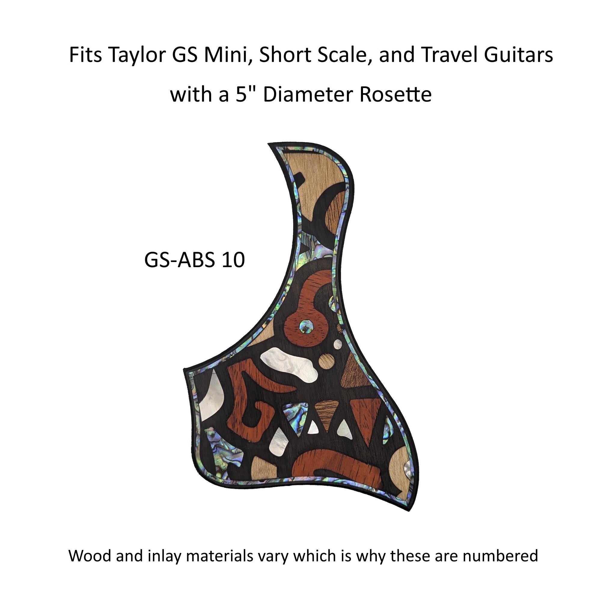 Travel Guitar-Taylor GS Mini Pickguard | Abstract Mother of Pearl Abalone Inlay Top Protection