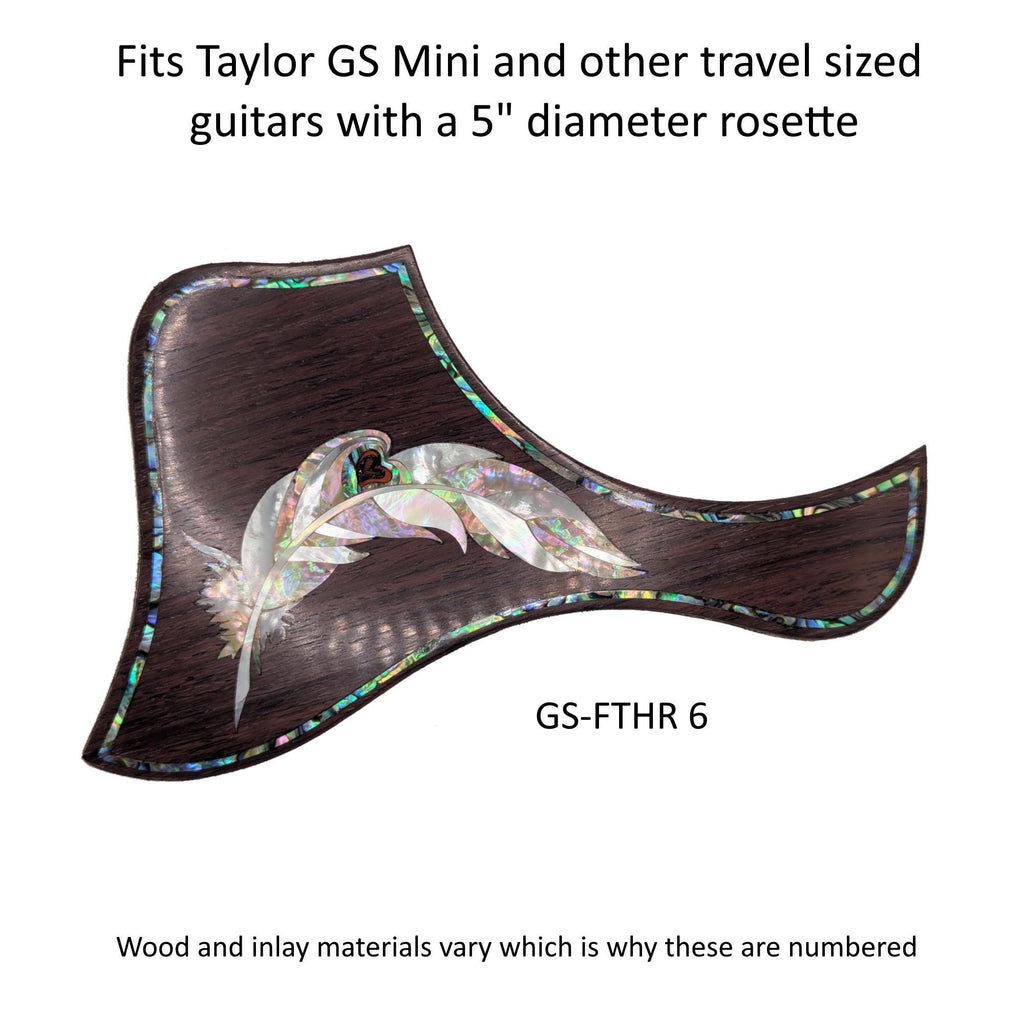 Taylor GS Mini Guitar Pickguard Feather Design Mother of Pearl Inlay Colorful Abalone