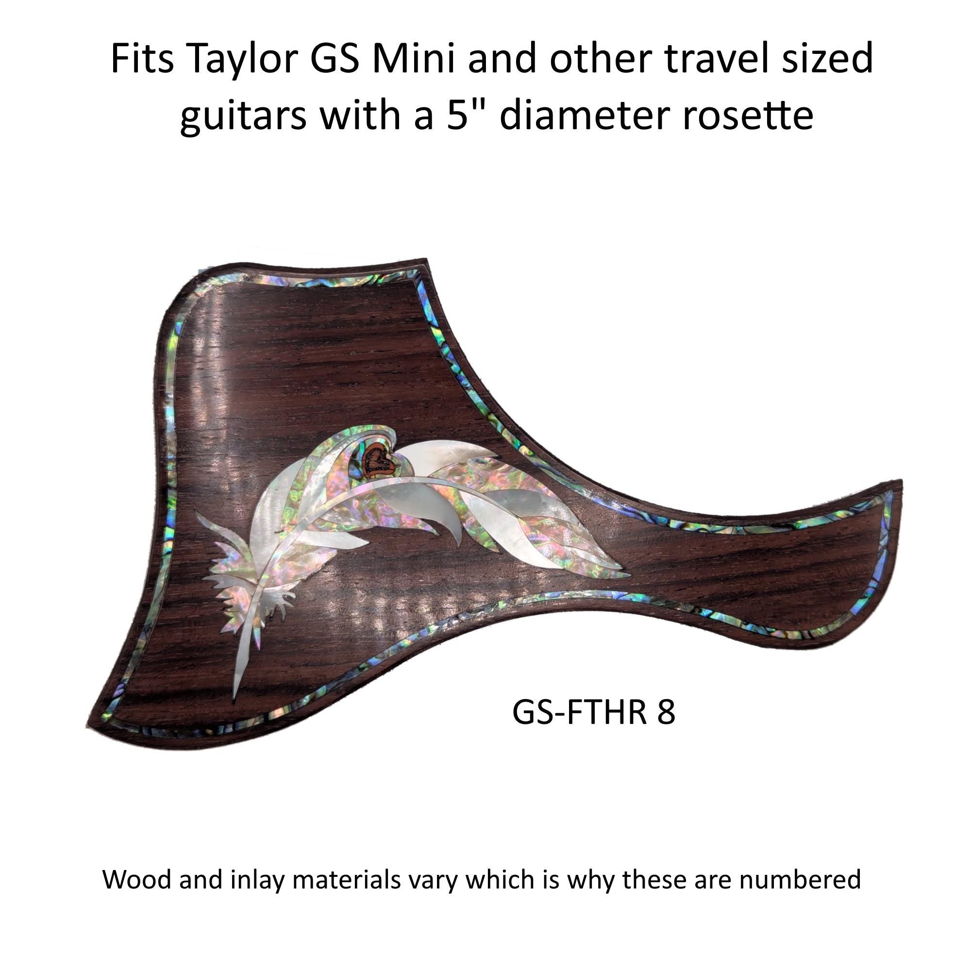 Taylor GS Mini Guitar Pickguard Feather Design Mother of Pearl Inlay Colorful Abalone