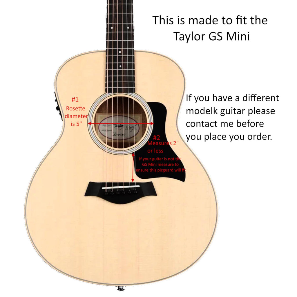 Taylor GS Mini Guitar Pickguard Feather Design Mother of Pearl Inlay Colorful Abalone