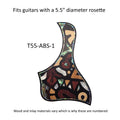 Pickguard Fits Taylor Guitars Rosewood Abstract Design | Solid Wood Abalone Mother of Pearl InlayT55