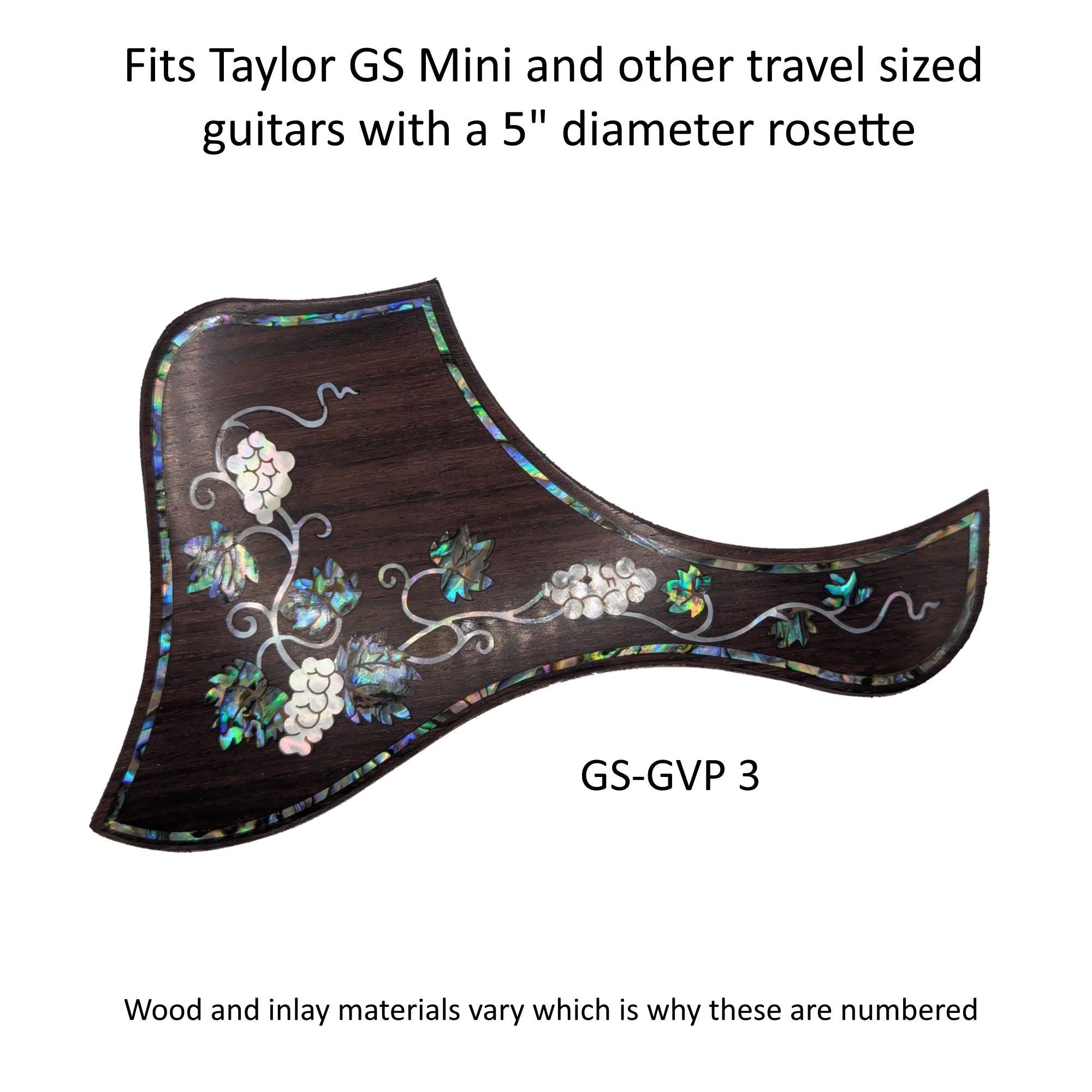 Taylor GS Mini & Travel Short Scale Guitar Pickguard Coloful Detailed Grapevine Inlay