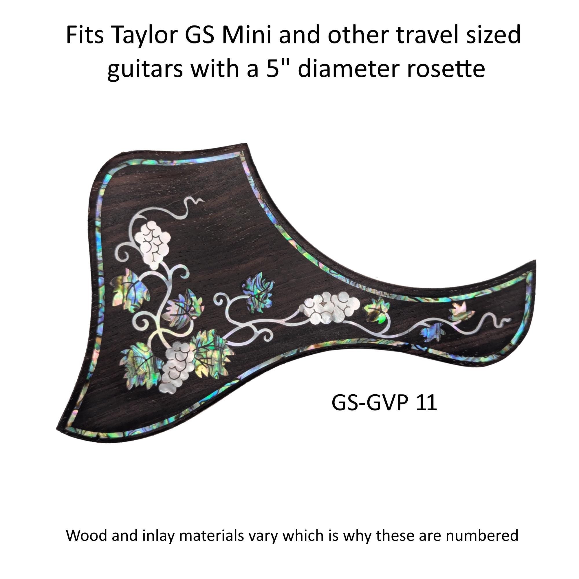 Taylor GS Mini & Travel Short Scale Guitar Pickguard Coloful Detailed Grapevine Inlay
