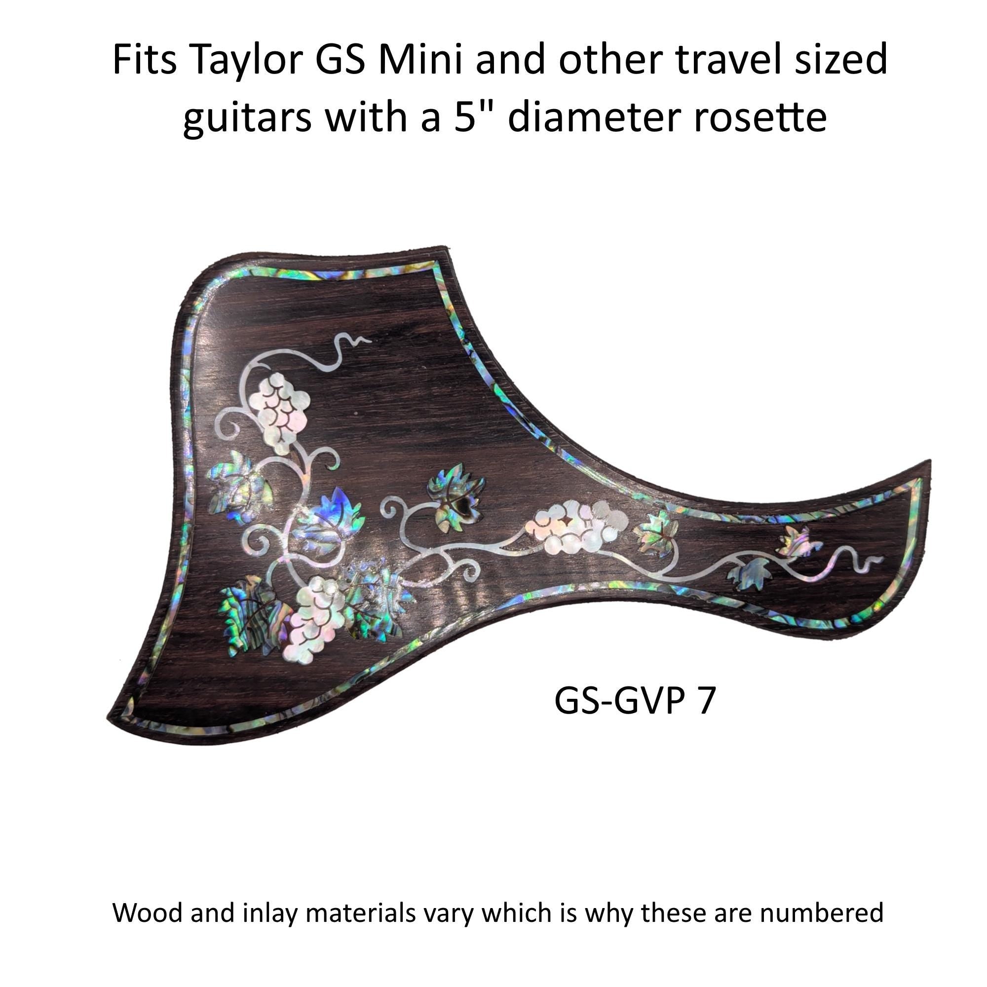 Taylor GS Mini & Travel Short Scale Guitar Pickguard Coloful Detailed Grapevine Inlay