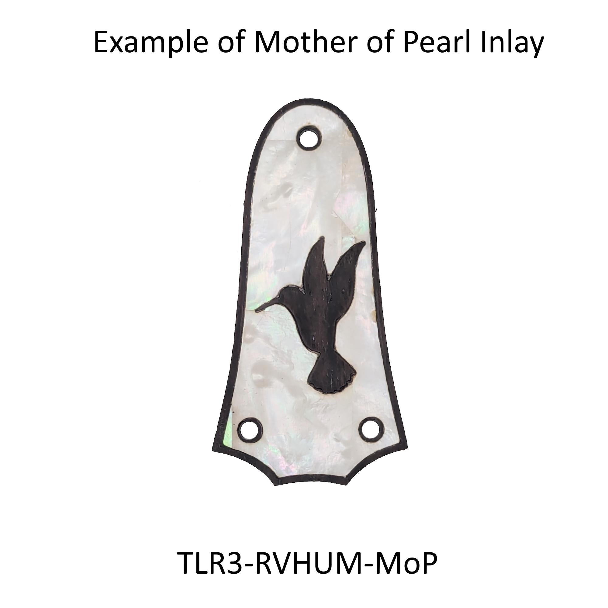 Taylor Guitar Truss Rod Cover White Mother of Pearl Reverse Hummingbird Design