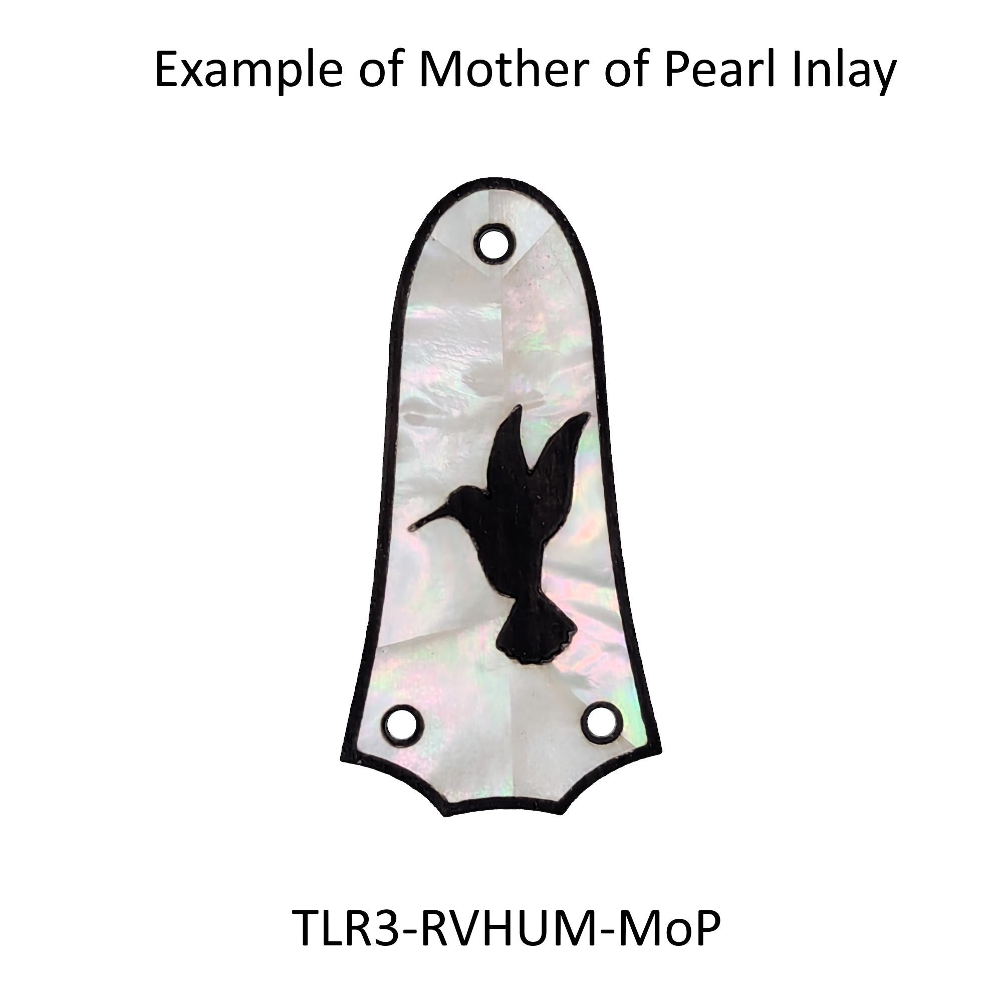 Taylor Guitar Truss Rod Cover White Mother of Pearl Reverse Hummingbird Design