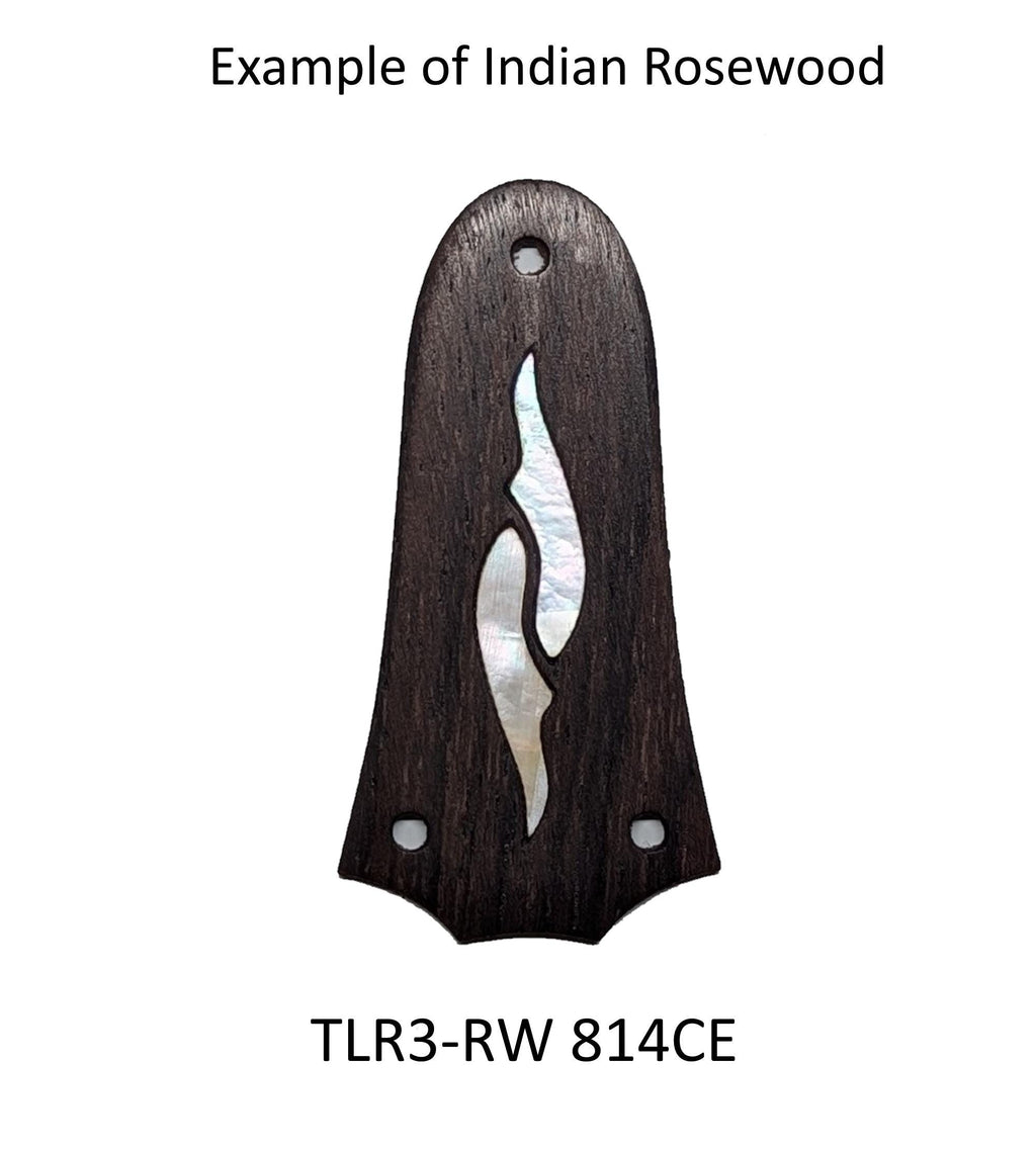 Taylor Guitar Truss Rod Cover: Rosewood oe Ebony with Mother of Pearl Inlay