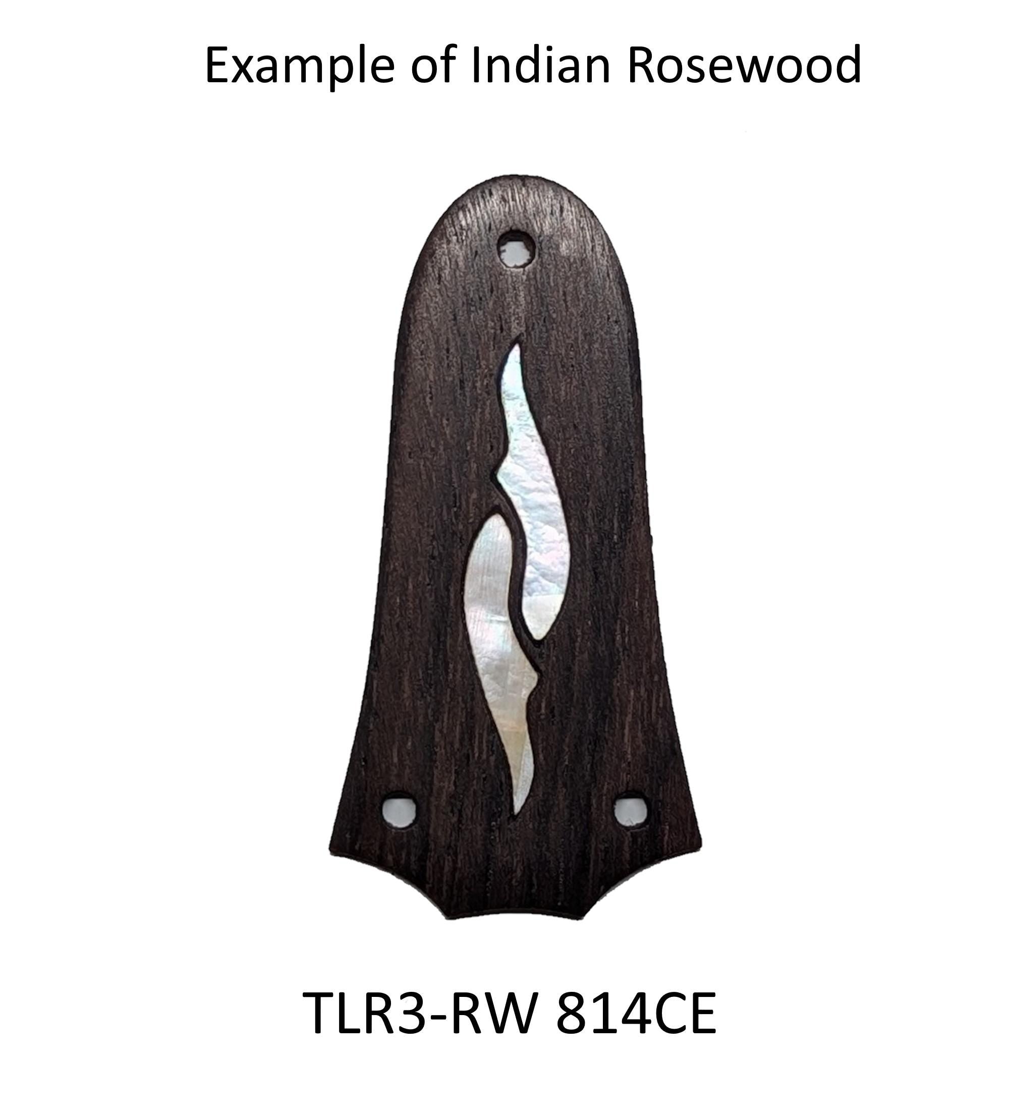 Taylor Guitar Truss Rod Cover: Rosewood oe Ebony with Mother of Pearl Inlay