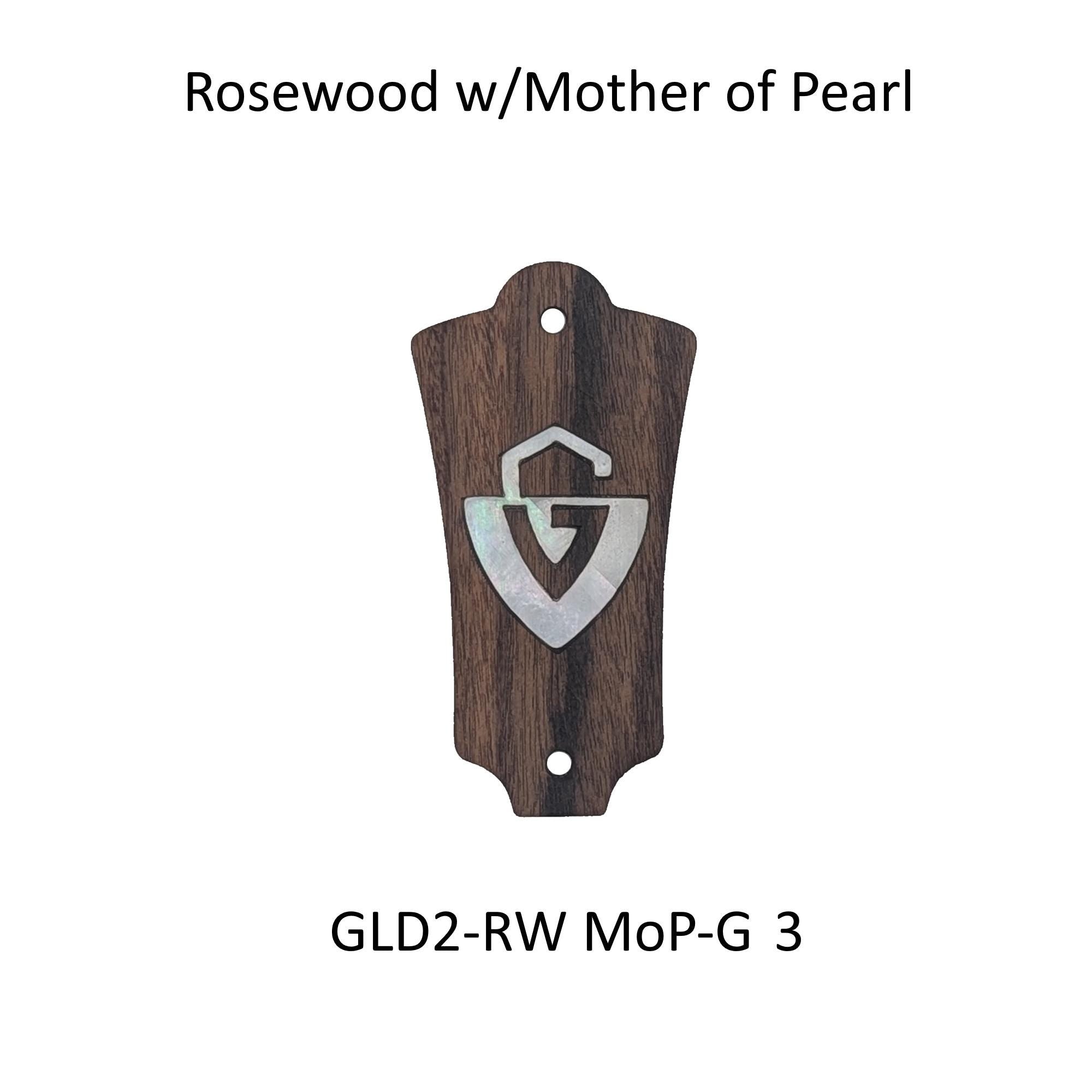 Guild Truss Rod Cover Rosewood & Abalone or White Mother of Pearl "G" Logo
