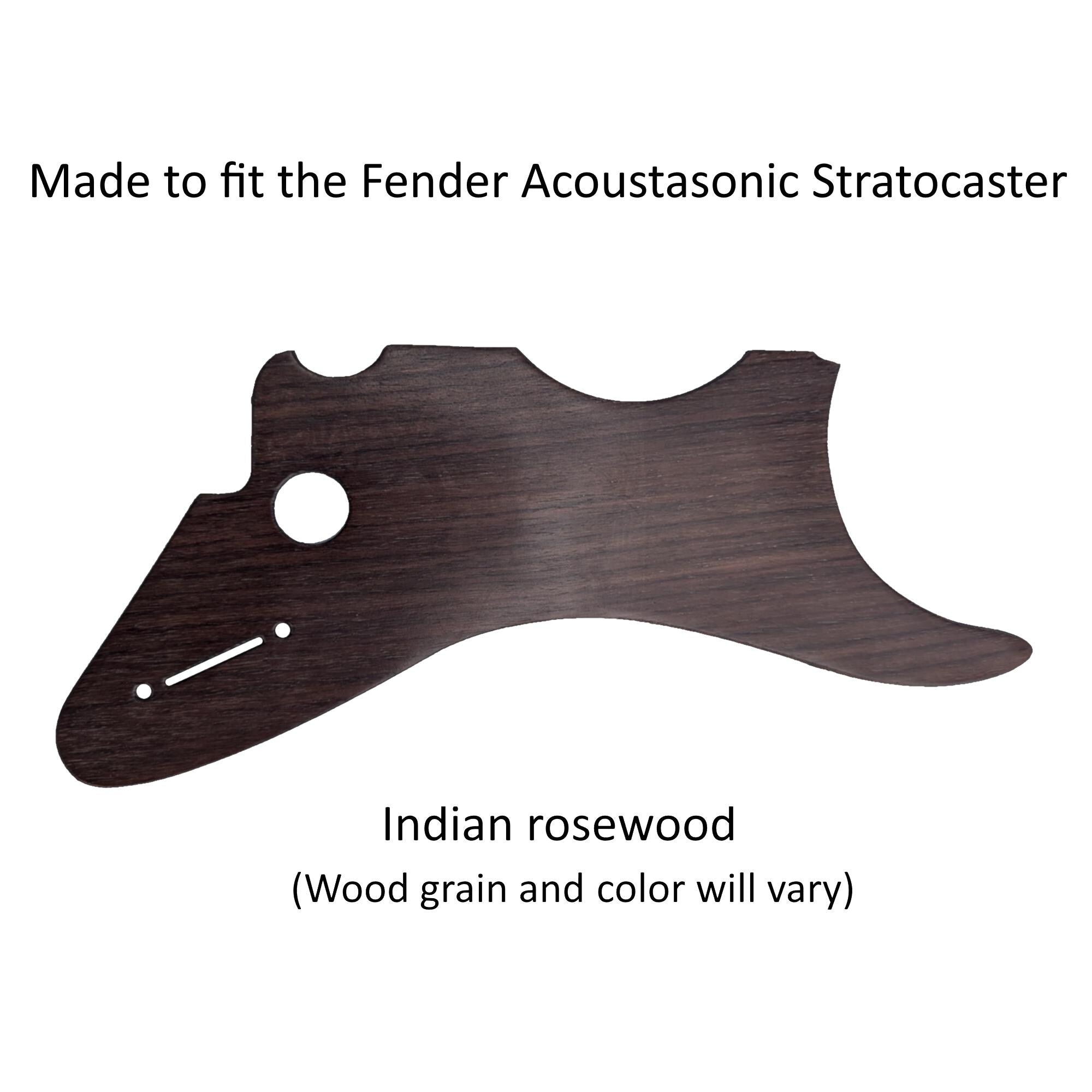 Fender Acoustasonic Stratocaster Guitar Pickguard, Custom Cut, Mahogany Rosewood