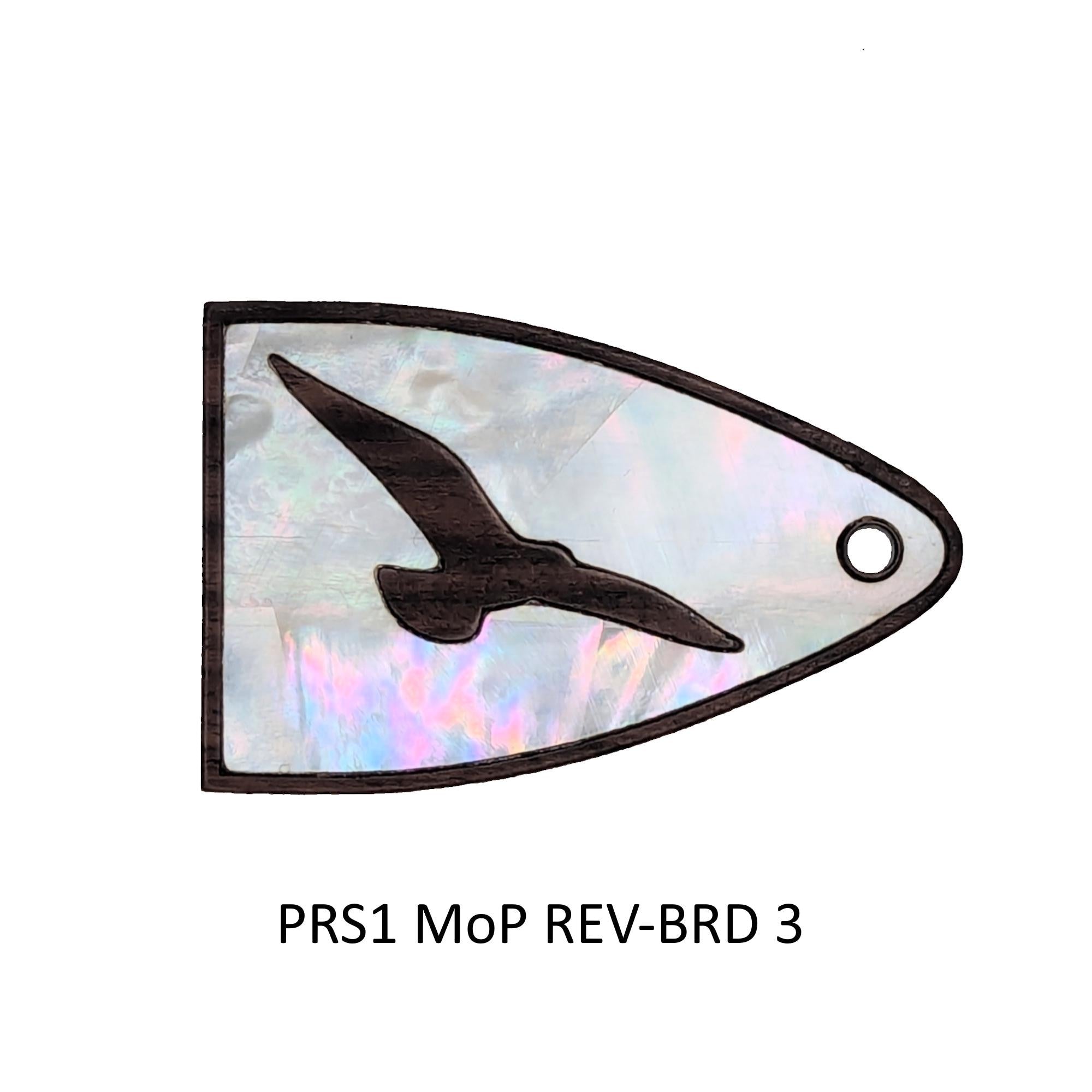 Fits PRS Guitar - Truss Rod Cover: Bird Design Abalone or White Mother of Pearl