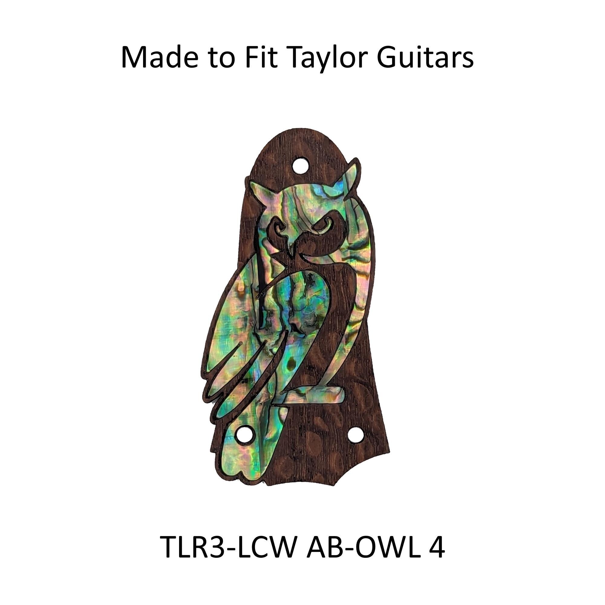 Taylor Guitar Truss Rod Cover Fits GS Mini– Abalone Mother of Pearl Owl Inlay