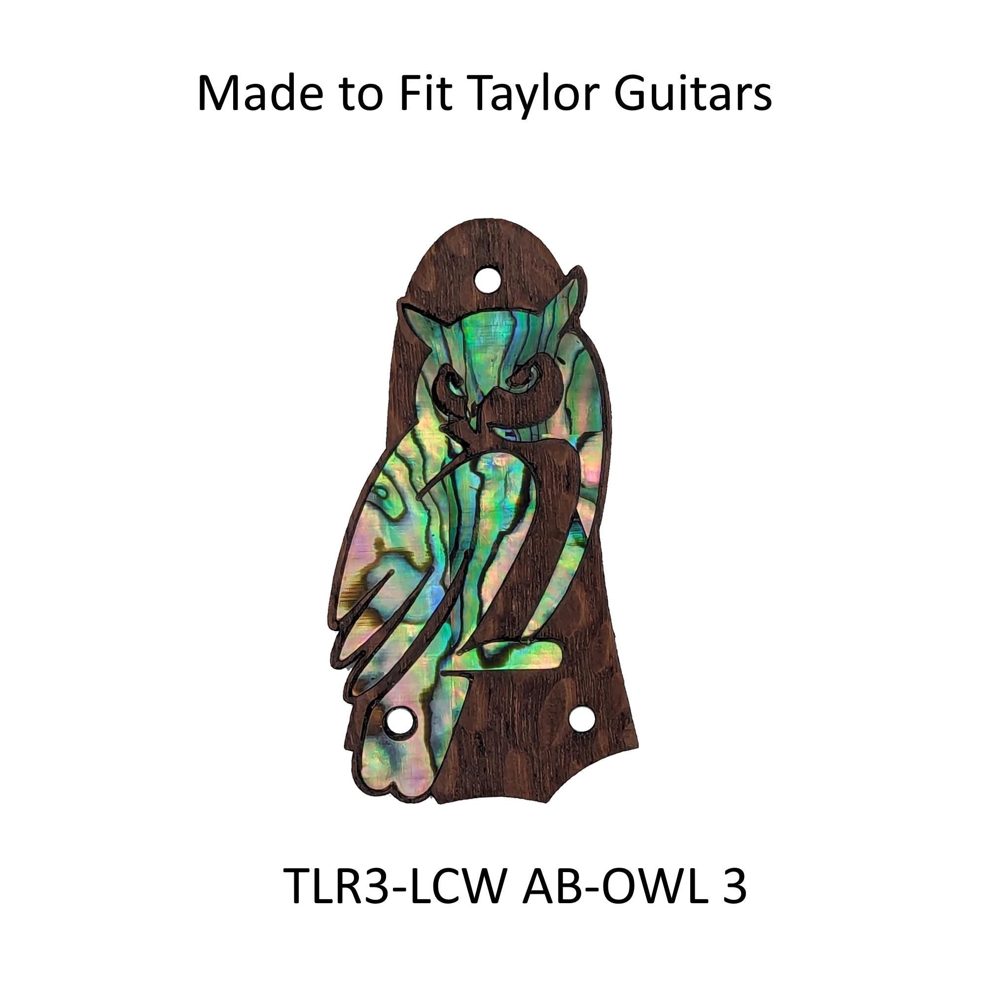 Taylor Guitar Truss Rod Cover Fits GS Mini– Abalone Mother of Pearl Owl Inlay