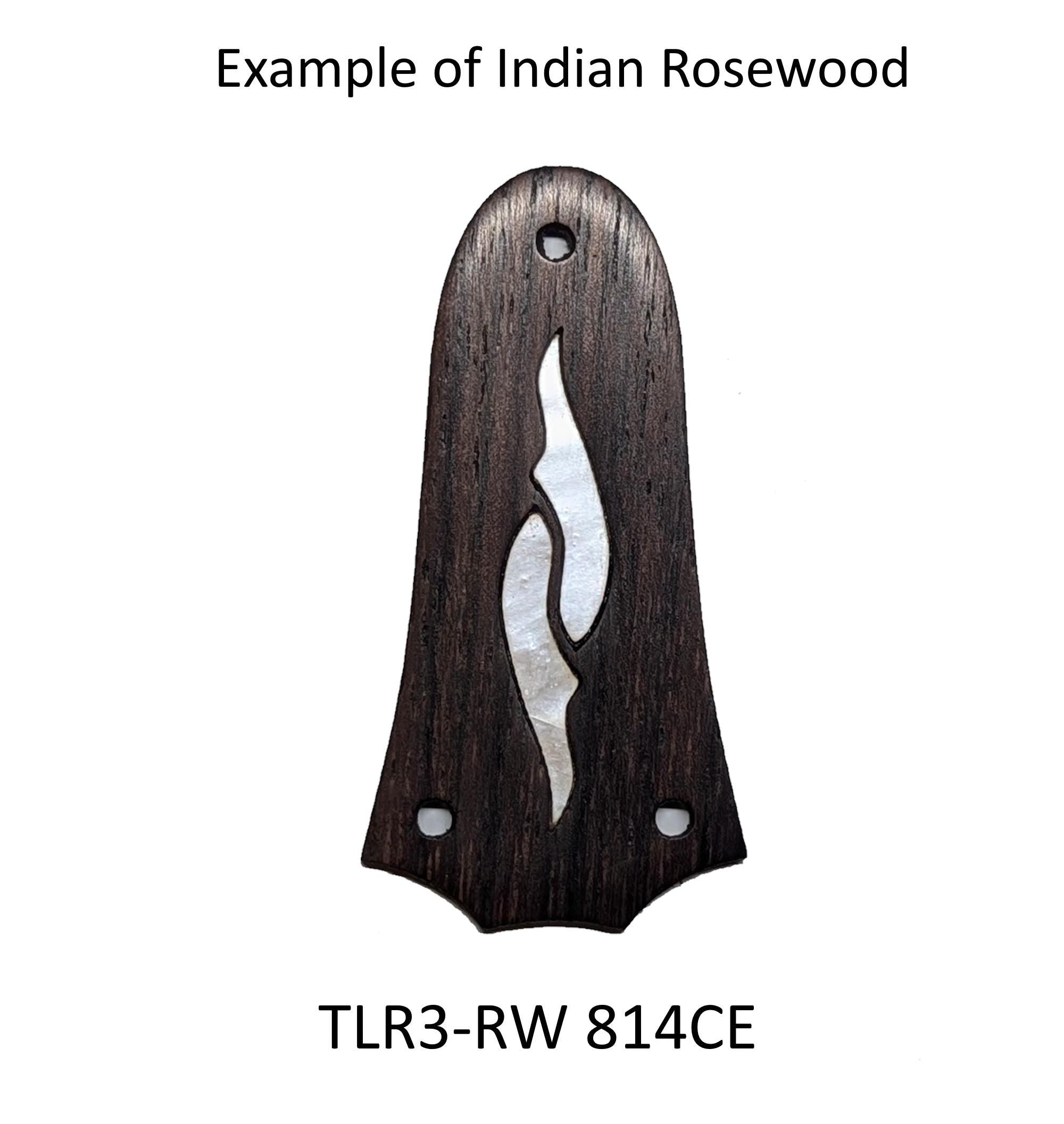 Taylor Guitar Truss Rod Cover: Rosewood oe Ebony with Mother of Pearl Inlay