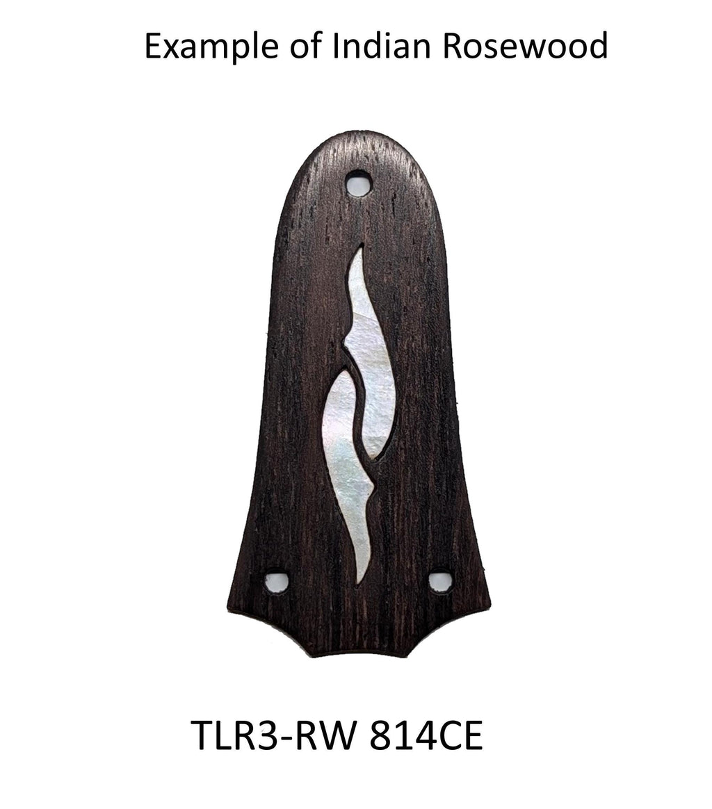 Taylor Guitar Truss Rod Cover: Rosewood oe Ebony with Mother of Pearl Inlay