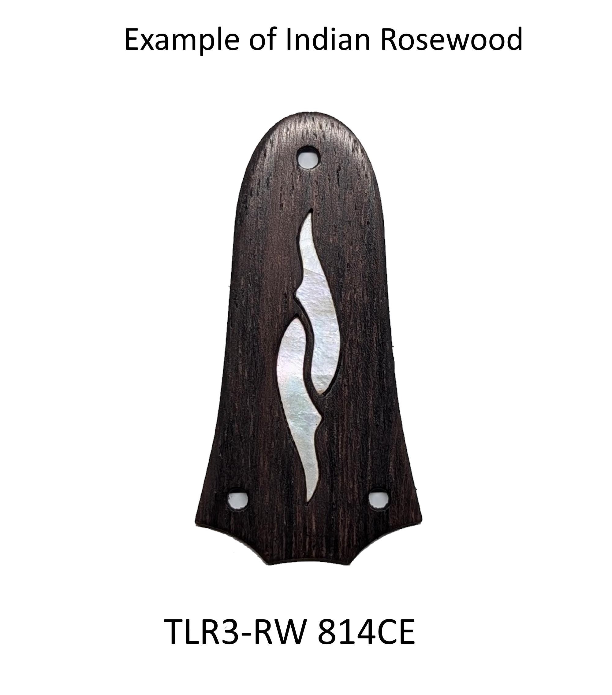 Taylor Guitar Truss Rod Cover: Rosewood oe Ebony with Mother of Pearl Inlay