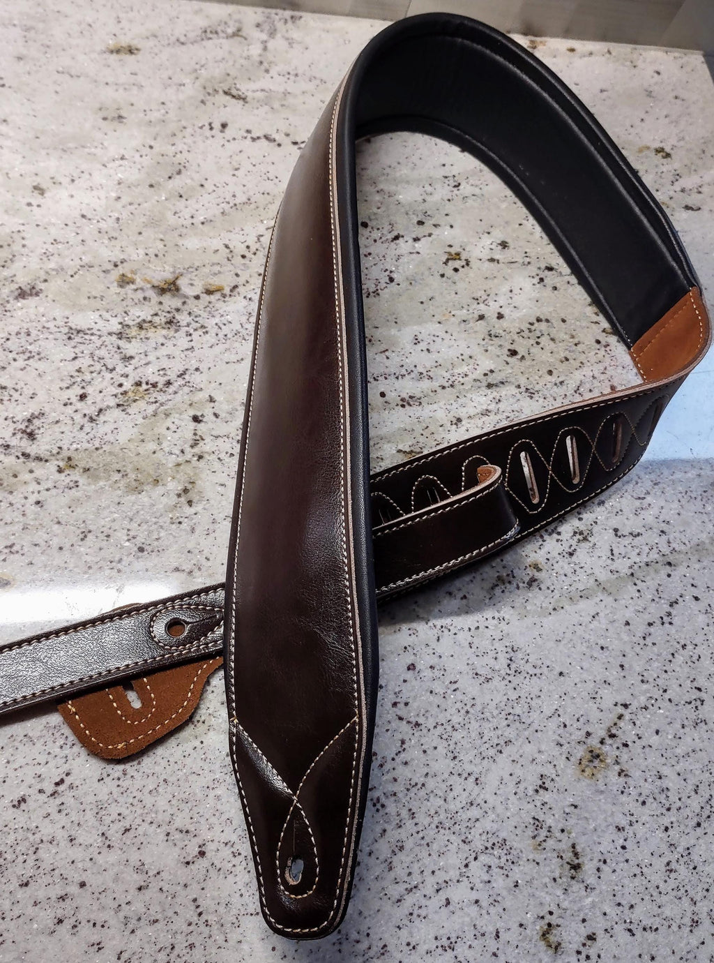 Leather Guitar Strap Soft, Full-Grain, Padded, Pebbled or Smooth, Comfortable & Durable, Musician Accessories
