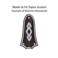 Made to Fit Taylor Guitar Truss Rod Cover - Rosewood & White Mother of Pearl Inlay