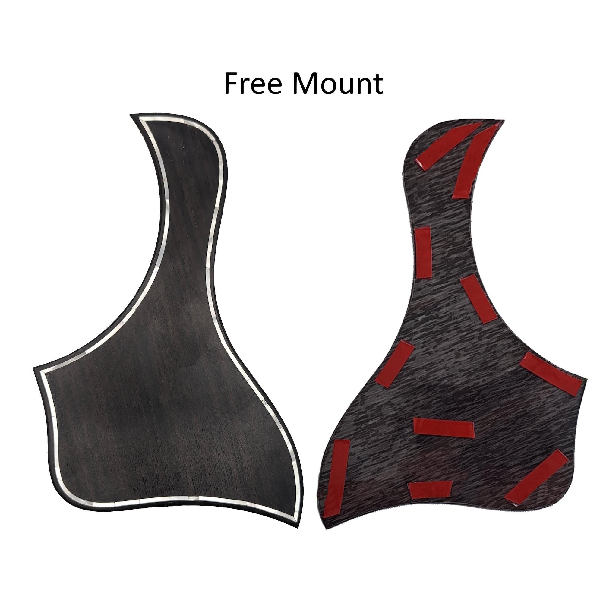 Rosewood Guitar Pickguard with Mother of Pearl Inlay Outline, Wood Acoustic Pick Guard for GS Mini, T5, 5” & 5.5” Rosette