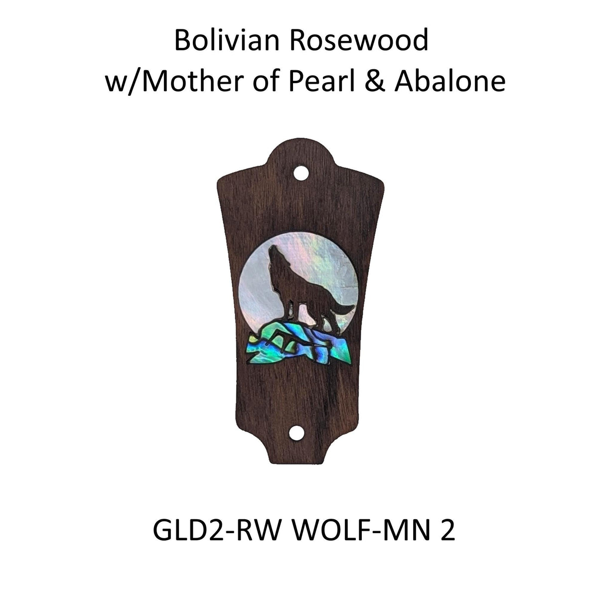 Rosewood Truss Rod Cover for Guild Guitars: Abalone & Mother of Pearl Wolf Moon Inlay