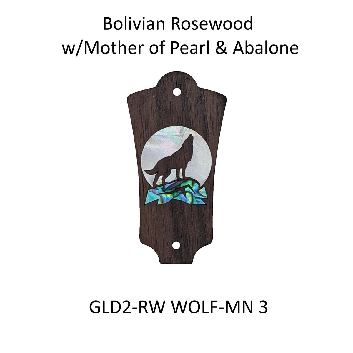 Rosewood Truss Rod Cover for Guild Guitars: Abalone & Mother of Pearl Wolf Moon Inlay