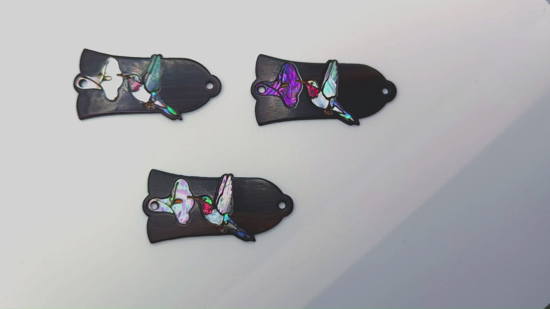 Ebony Truss Rod Cover Hummingbird Abalone Inlay Fits GS LP Dove Hummingbird J-45 Guitars