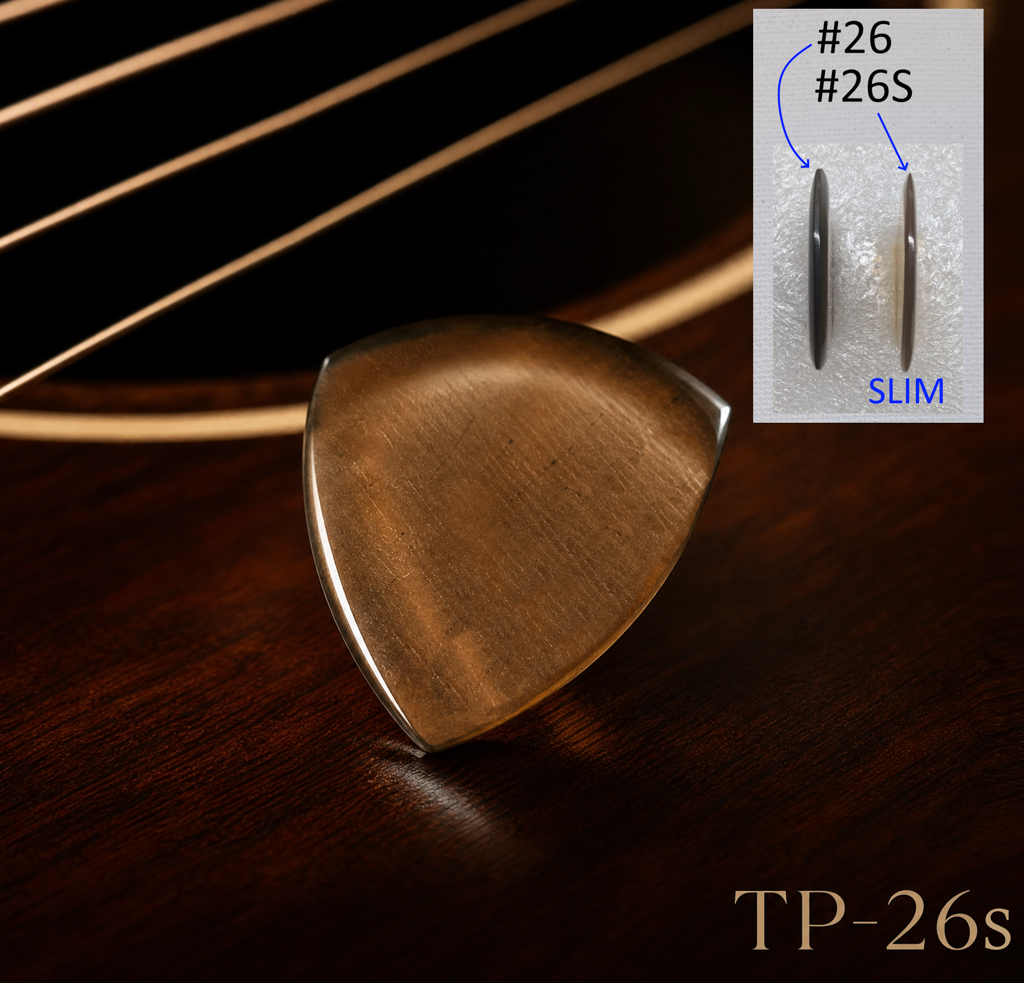 5-Pack Special Turtle Shell Picks for Guitars and Mandolins – Highly Polished Custom Pick